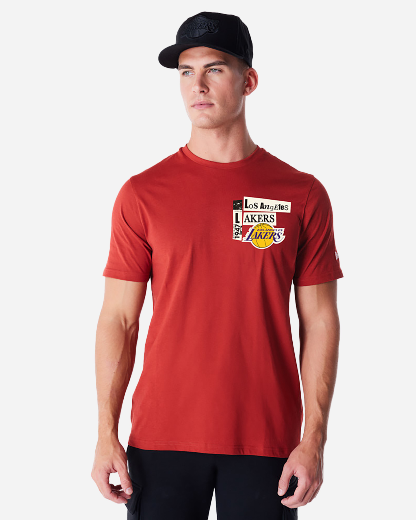 T shirt nba NEW ERA NEWSPAPER LAKERS M - Rosso - 0 | Cisalfa Sport