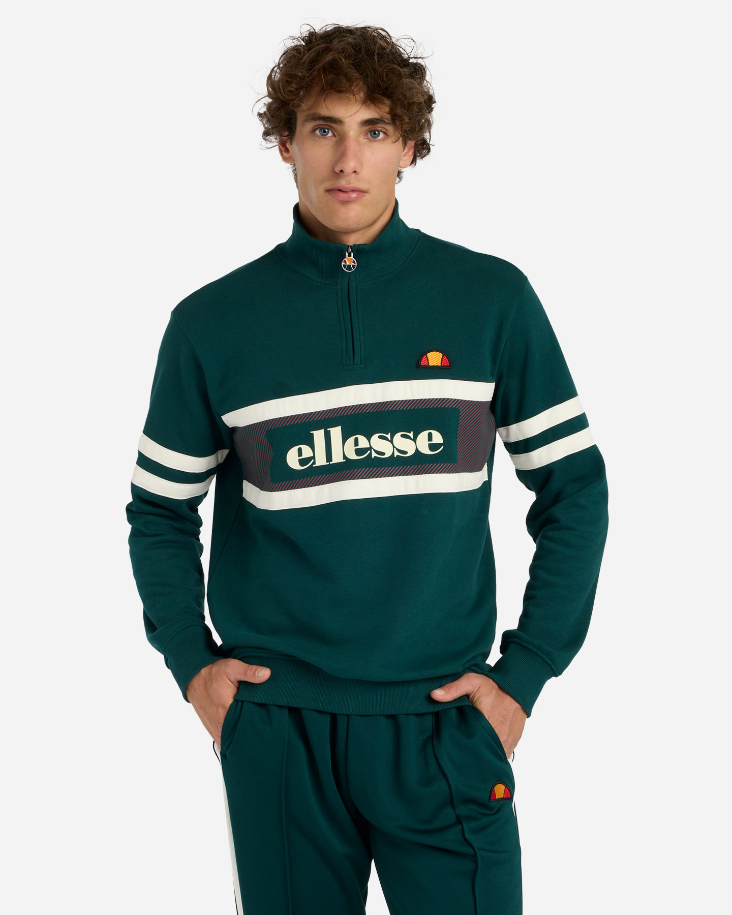 Felpa ELLESSE HALF ZIP M - Verde - 0 | Cisalfa Sport
