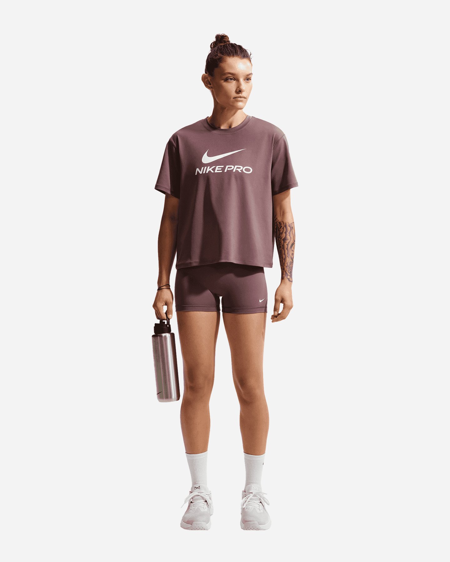 T-shirt training NIKE DRI FIT PRO W - Marrone - 1 | Cisalfa Sport