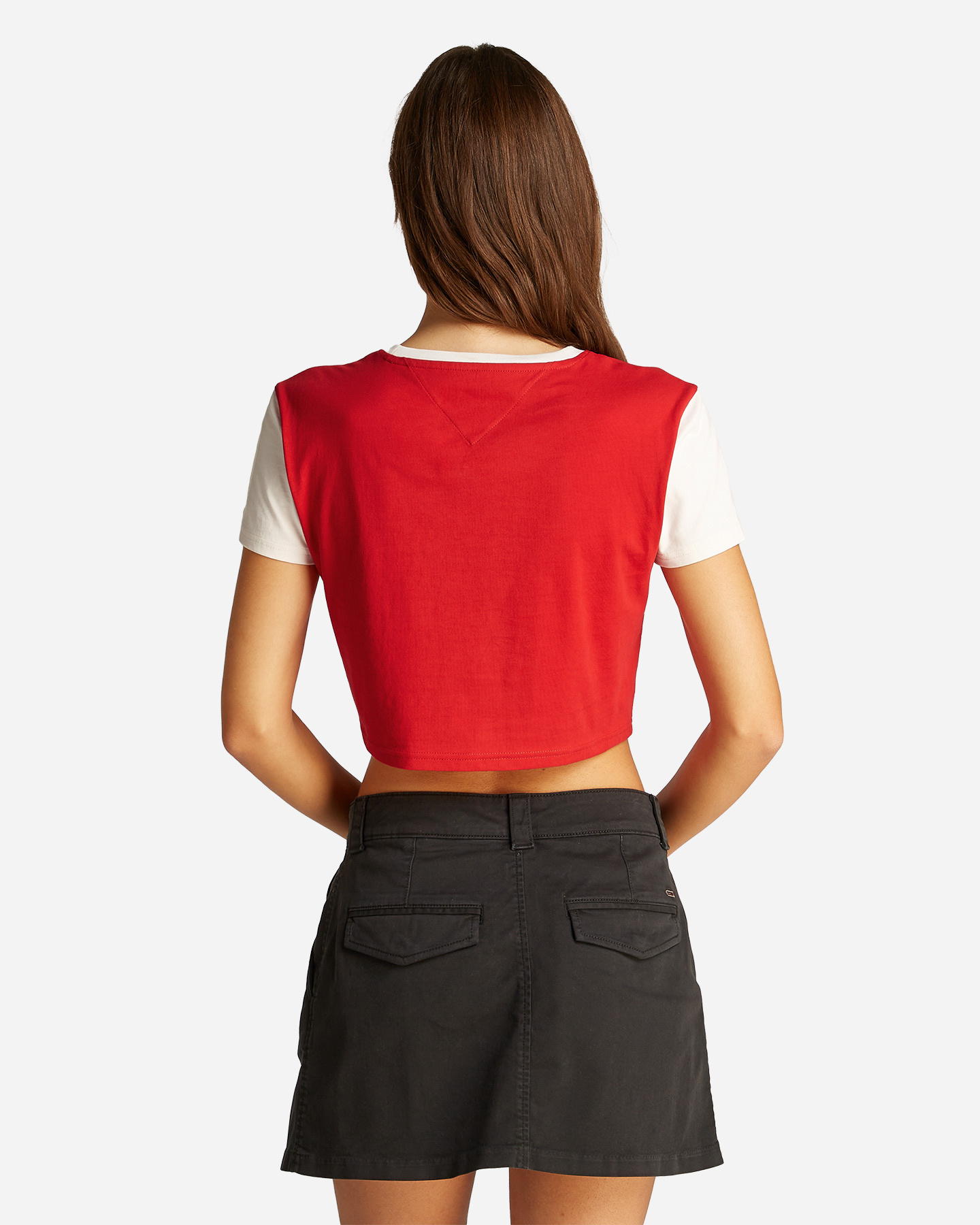 T-shirt TOMMY HILFIGER CROP RAGLAN VARSITY W - Rosso - 3 | Cisalfa Sport