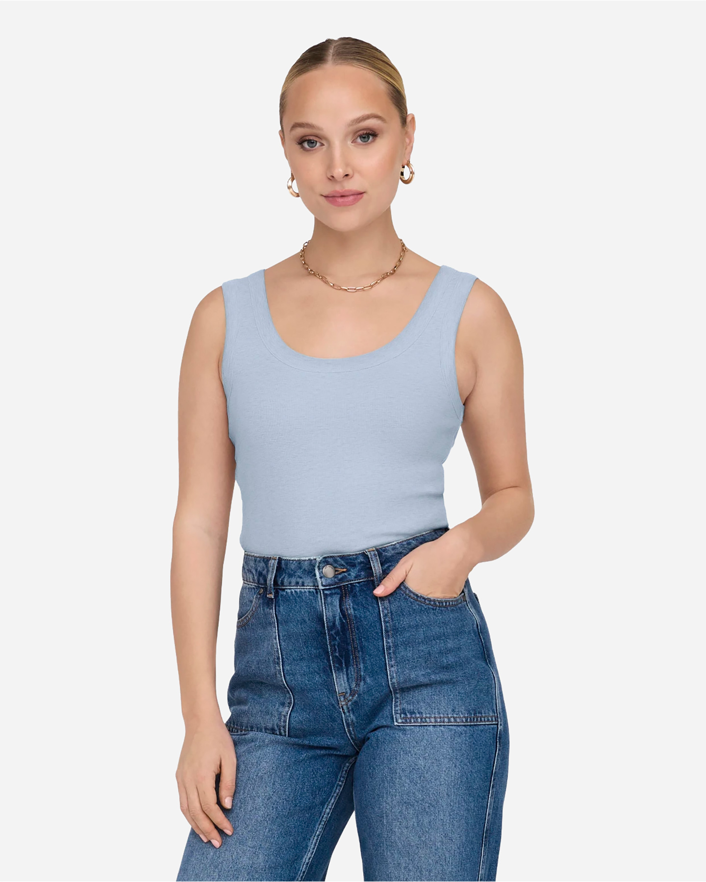 Canotta ONLY EASY RIB W - Azzurro - 2 | Cisalfa Sport