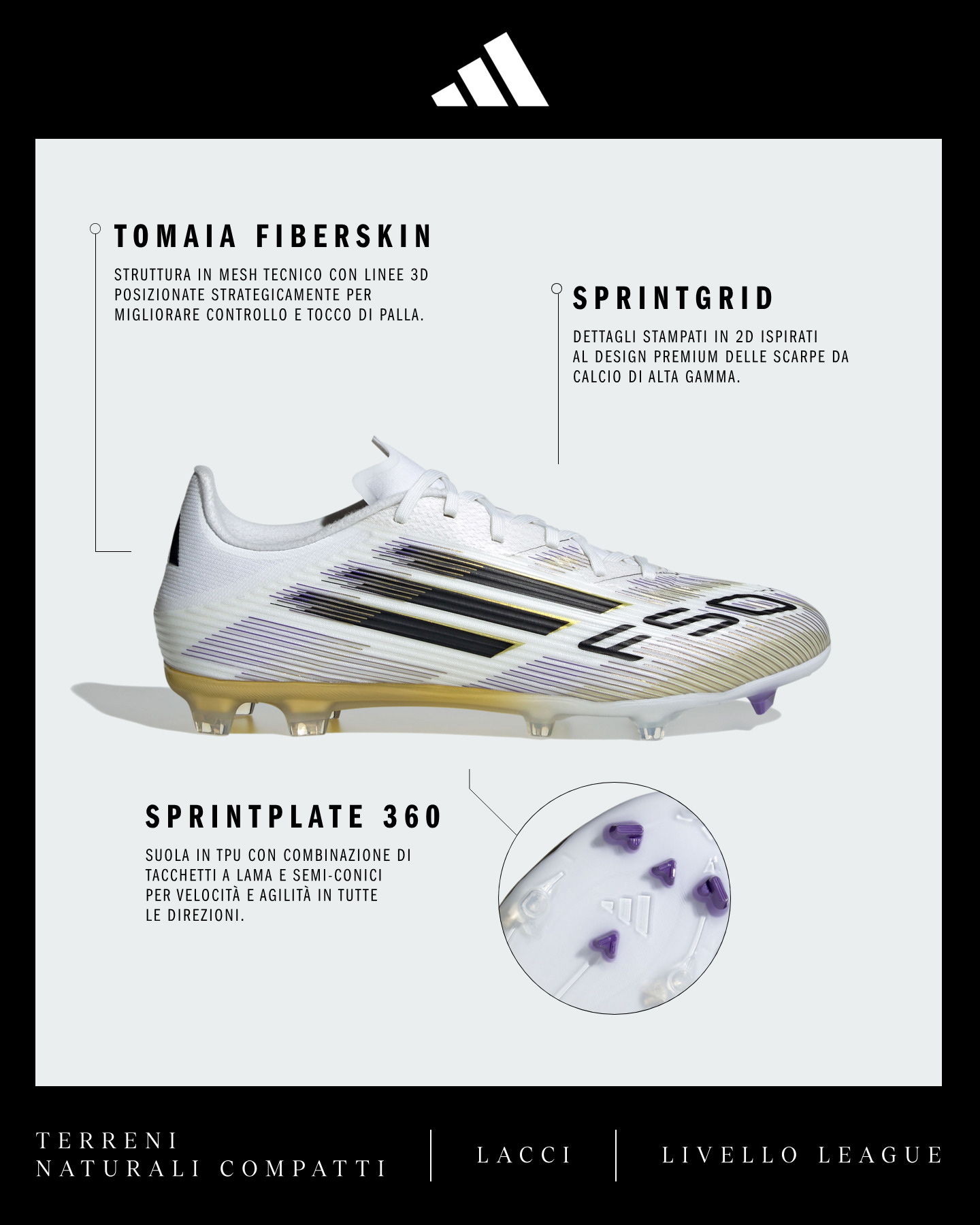 Scarpe calcio ADIDAS F50 LEAGUE FG-MG M - Color mix - 1 | Cisalfa Sport