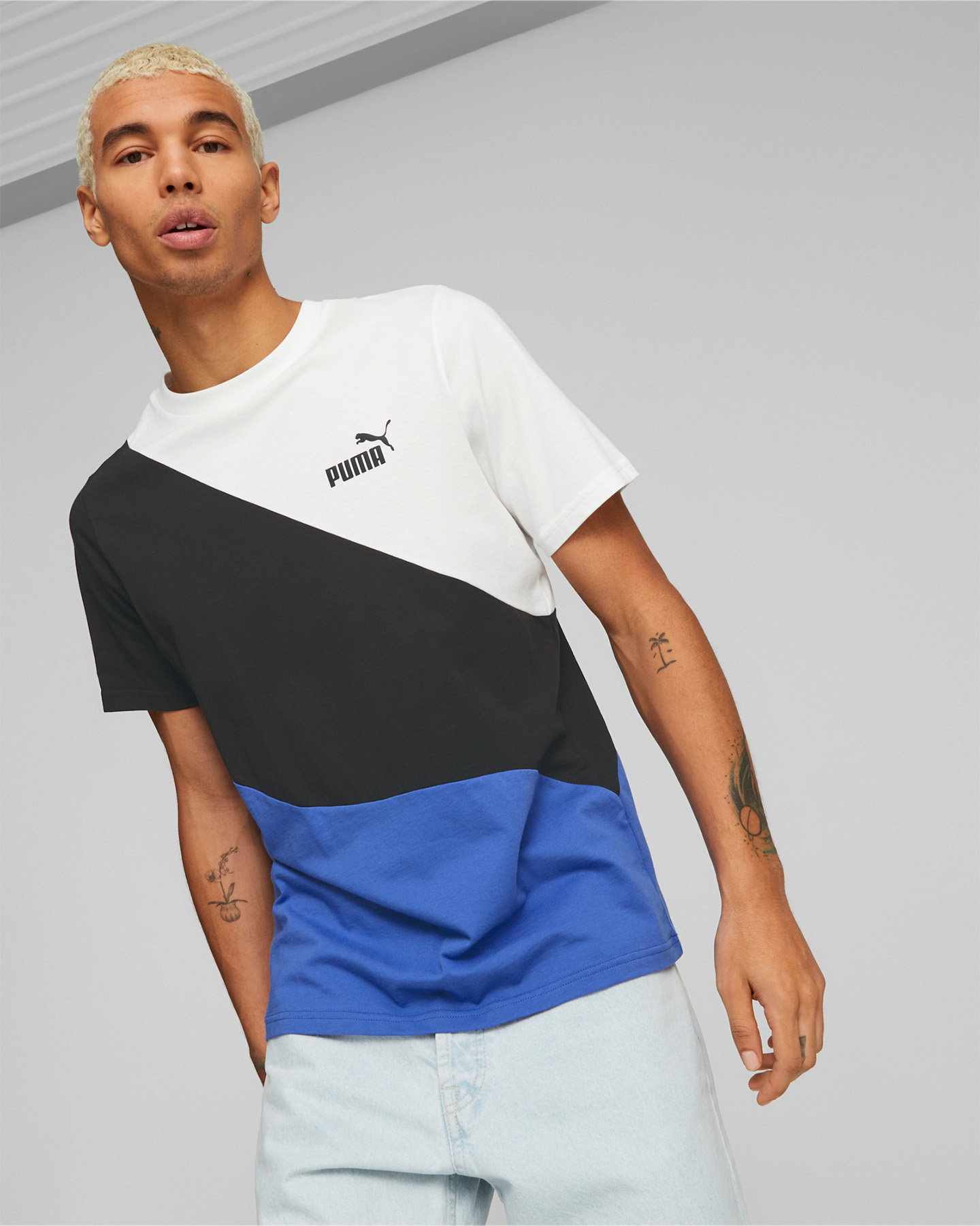 T-shirt PUMA POWER 3COLORS M - Blu - 2 | Cisalfa Sport