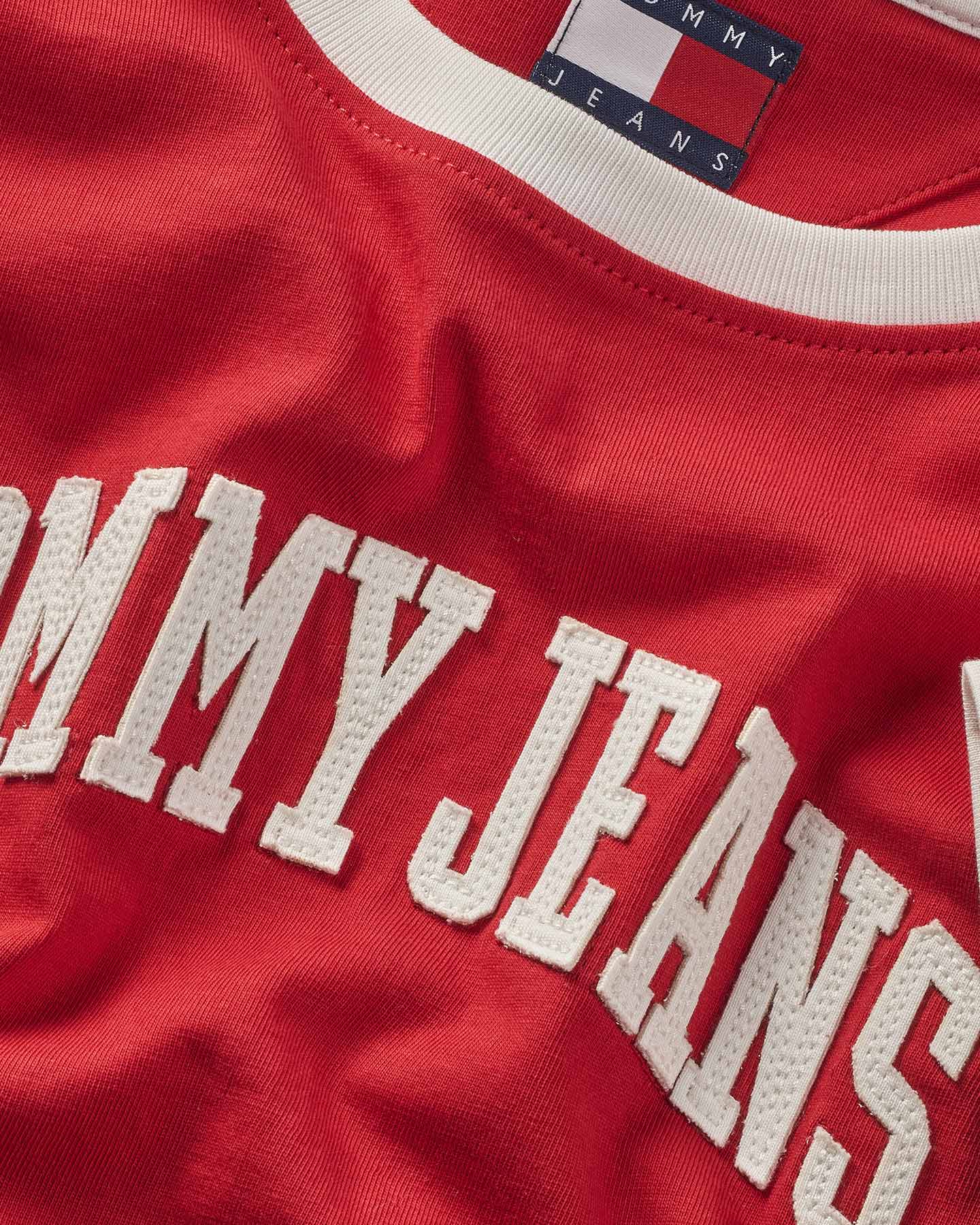 T-shirt TOMMY HILFIGER CROP RAGLAN VARSITY W - Rosso - 5 | Cisalfa Sport