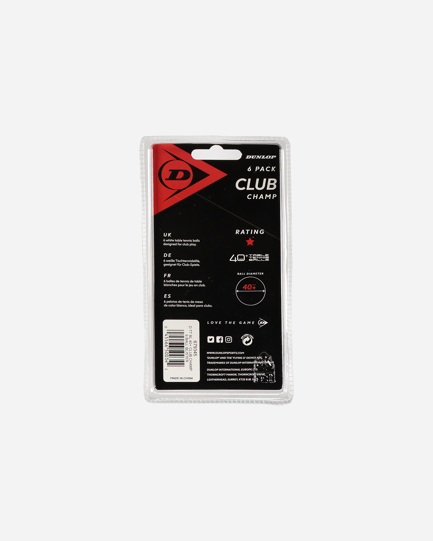 Accessorio ping pong DUNLOP PING PONG CLUB CHAMPIONSHIP 6PZ - Bianco - 1 | Cisalfa Sport