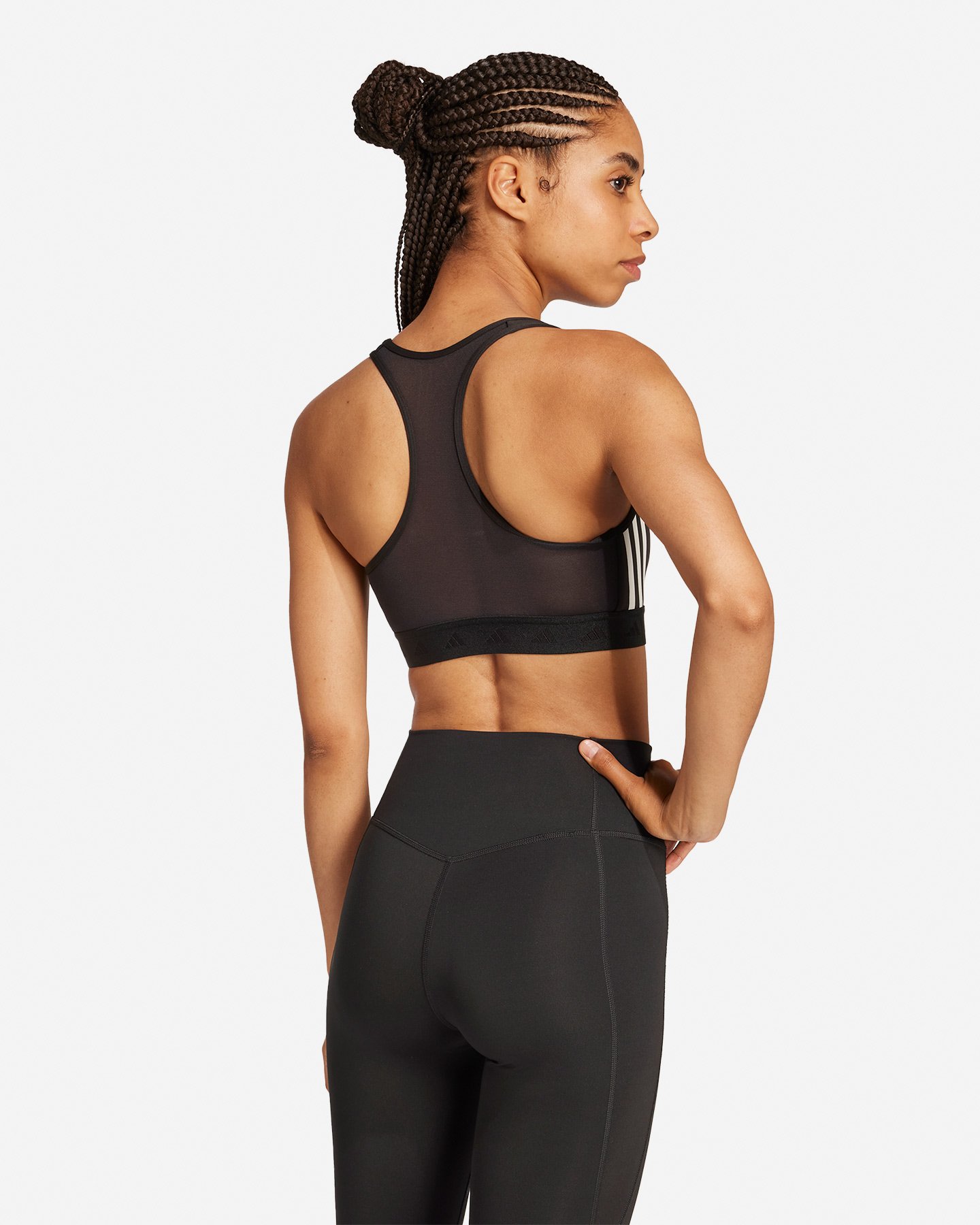 Bra training ADIDAS 3STRIPES PWR HYGLM W - Nero - 3 | Cisalfa Sport
