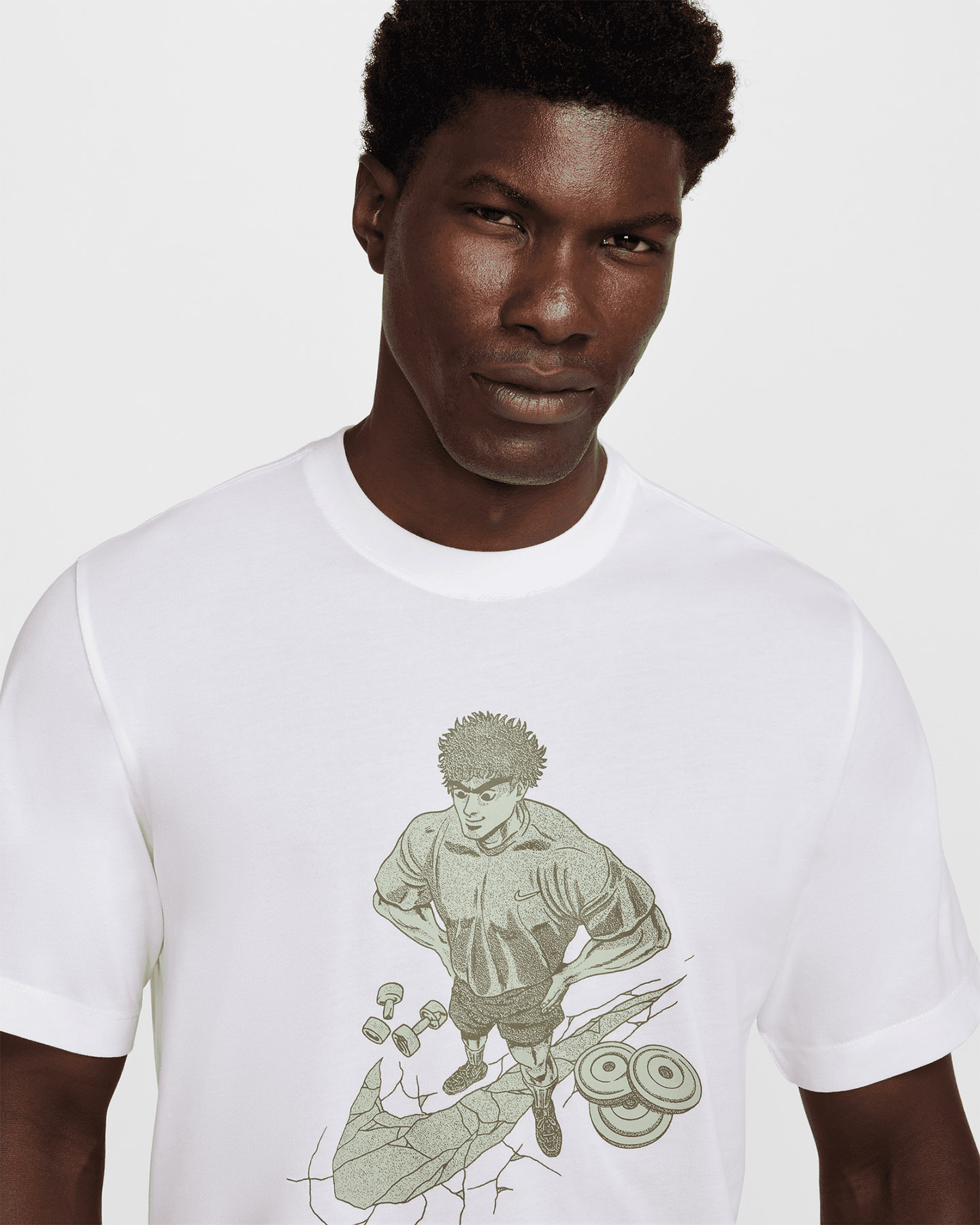 T-shirt training NIKE DRI FIT GRAPHIC M - Bianco - 3 | Cisalfa Sport