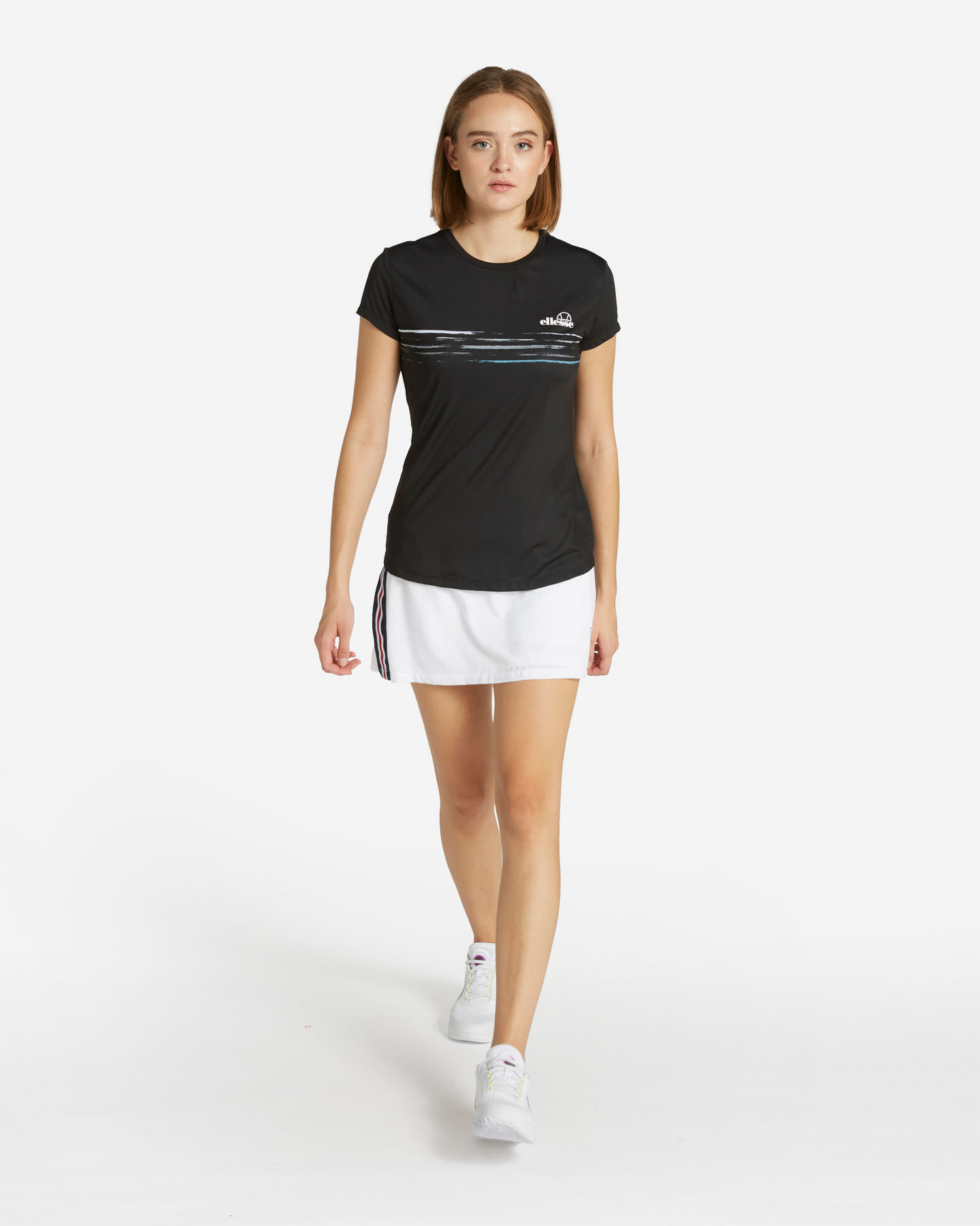T-shirt tennis ELLESSE FIVE STRIPES W - Nero - 3 | Cisalfa Sport