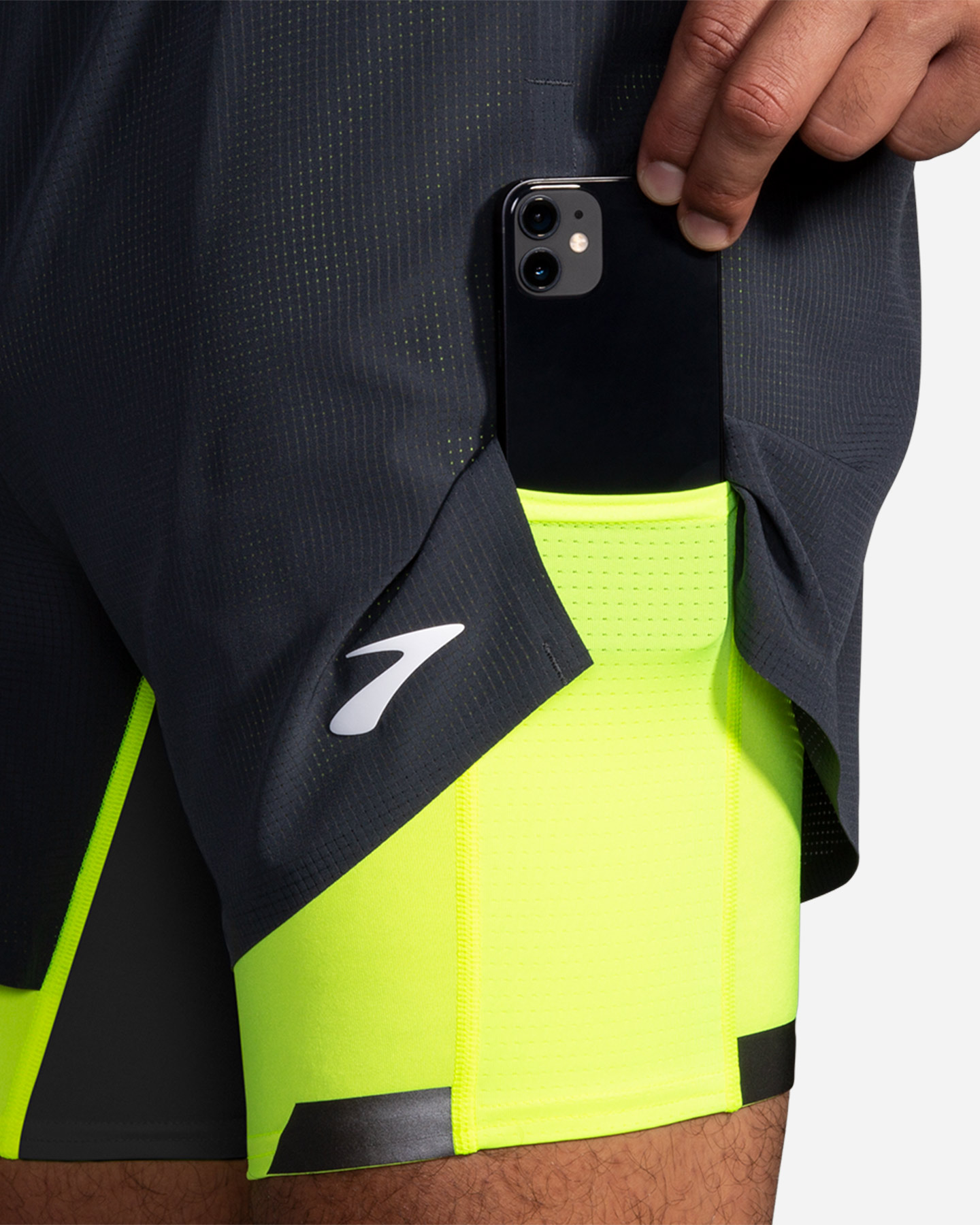 Short running BROOKS RUN VISIBLE 5" 2IN1 M - Nero - 4 | Cisalfa Sport