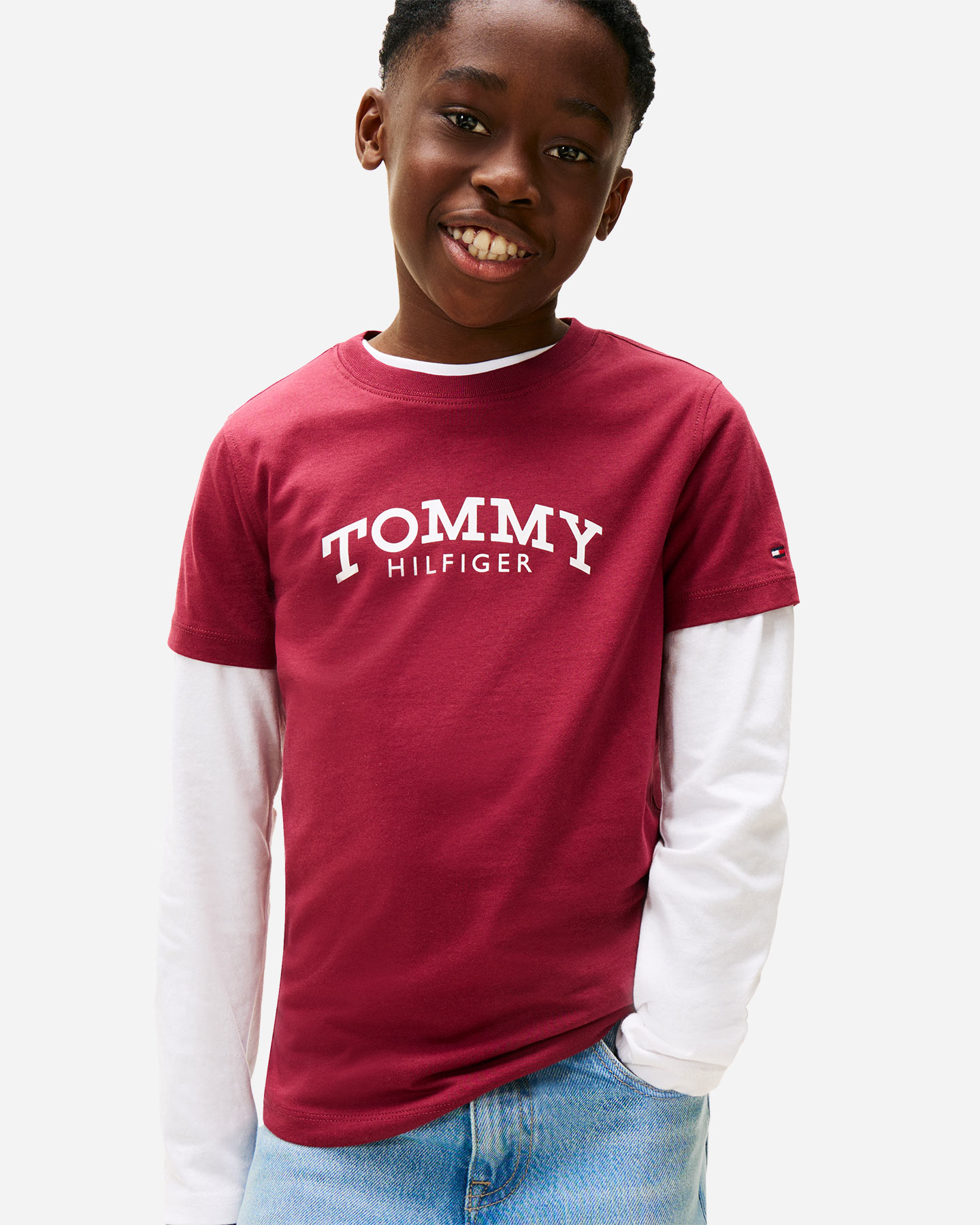 T-shirt TOMMY HILFIGER MONOTYPE PRINT JR - Rosso - 3 | Cisalfa Sport