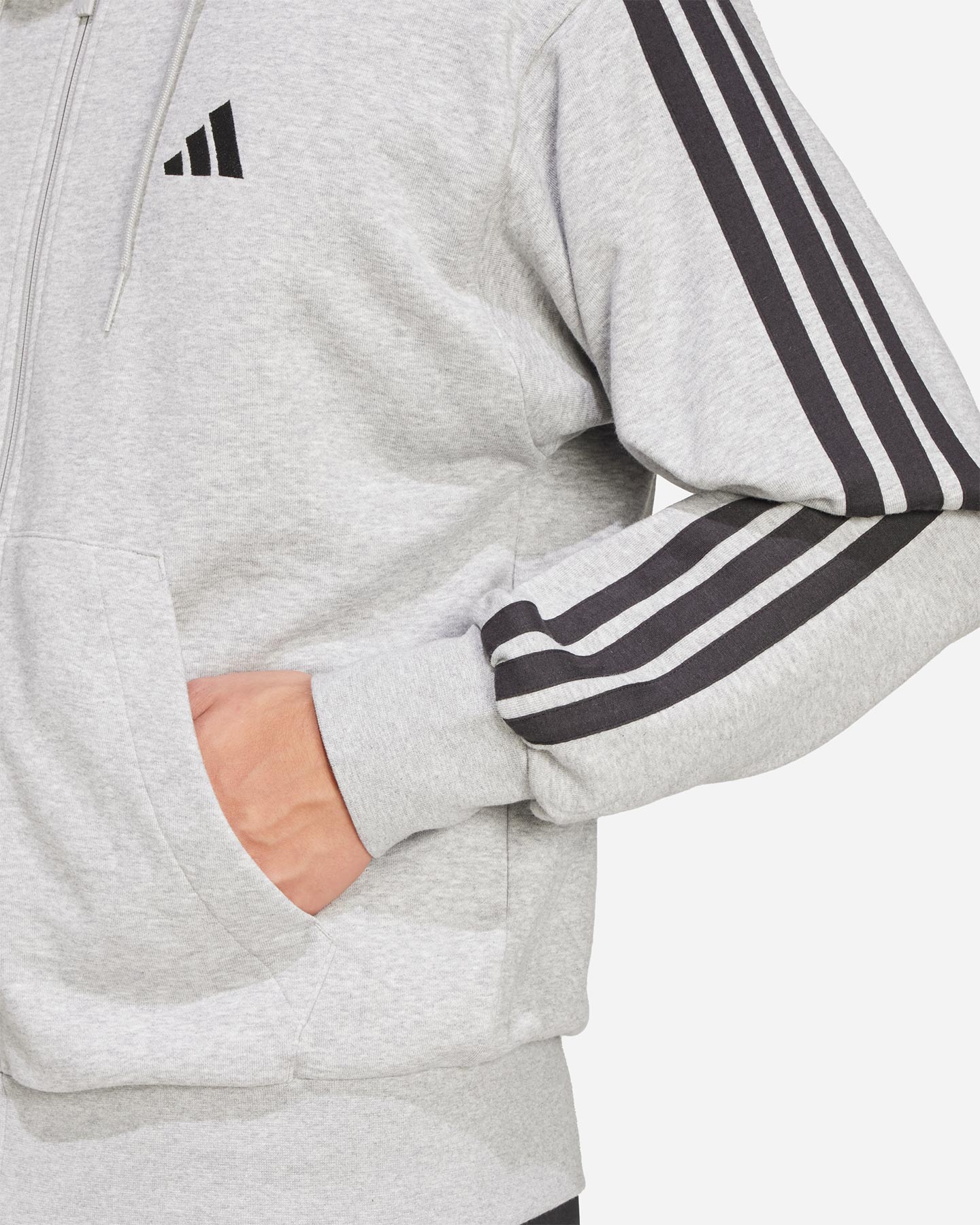 Felpa ADIDAS 3 STRIPES M - Grigio - 5 | Cisalfa Sport