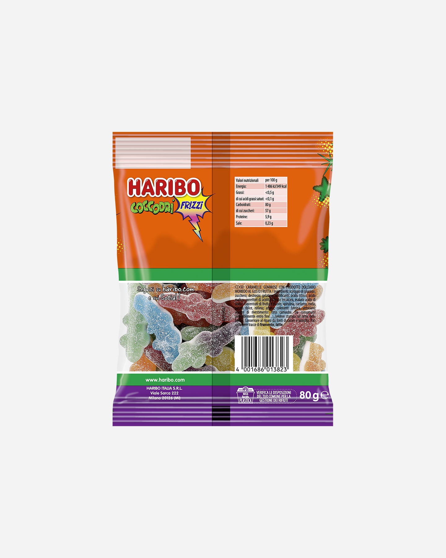 Caramelle HARIBO COCCODRILLI FRIZZI 80 GR - 1 | Cisalfa Sport