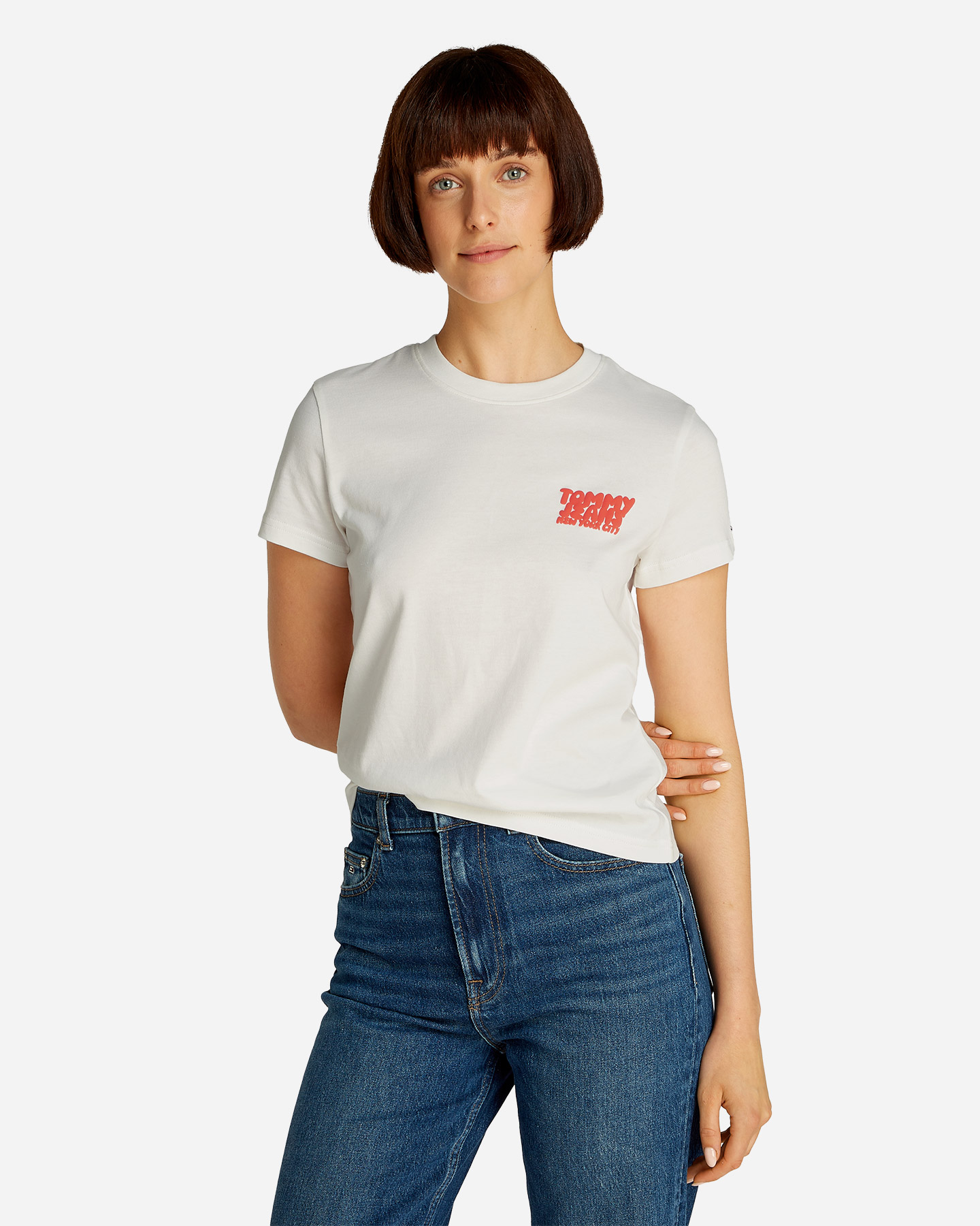 T-shirt TOMMY HILFIGER LOGO BUBBLE W - Bianco - 2 | Cisalfa Sport