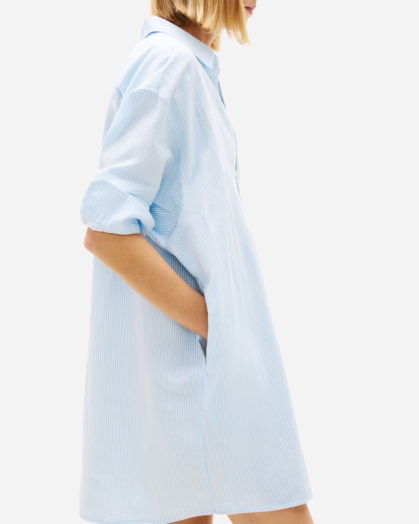 Camicia TOMMY HILFIGER LINEN STRIPE W - Azzurro - 4 | Cisalfa Sport