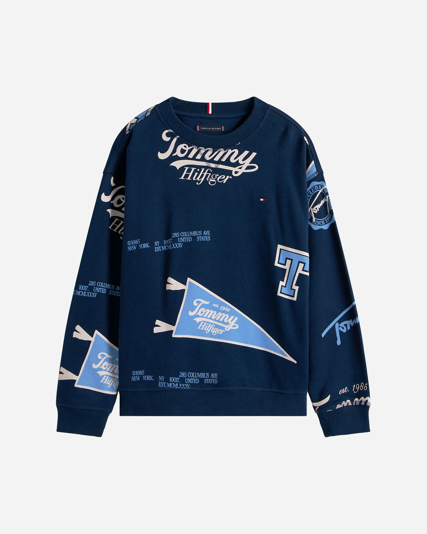 Felpa TOMMY HILFIGER PRINTED JR - Blu Navy - 0 | Cisalfa Sport