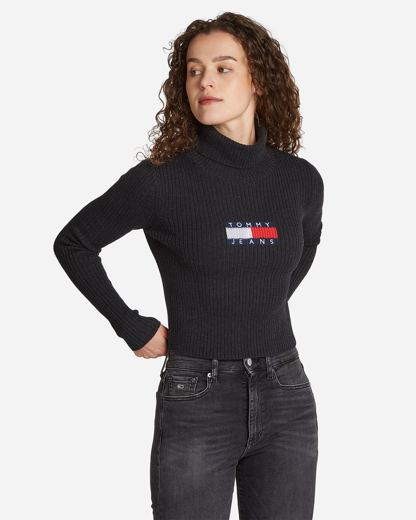 Maglione TOMMY HILFIGER HIGH NECK BADGE W - Nero - 2 | Cisalfa Sport