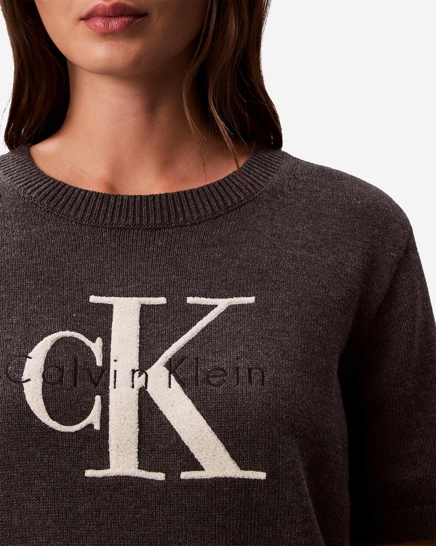 Maglione CALVIN KLEIN JEANS LOGO W - Grigio - 5 | Cisalfa Sport