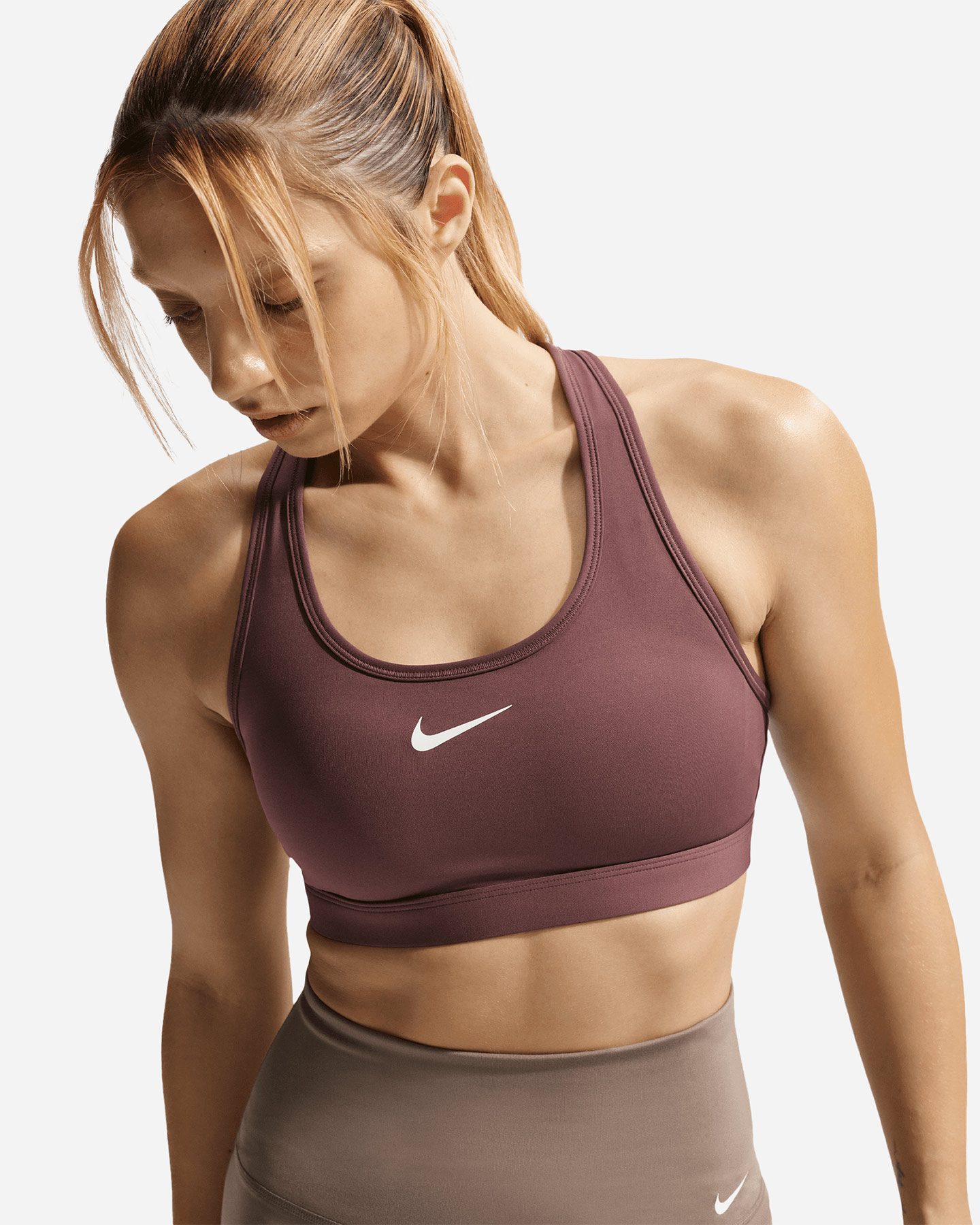 Bra training NIKE SWOOSH SMALL LOGO W - Marrone - 3 | Cisalfa Sport