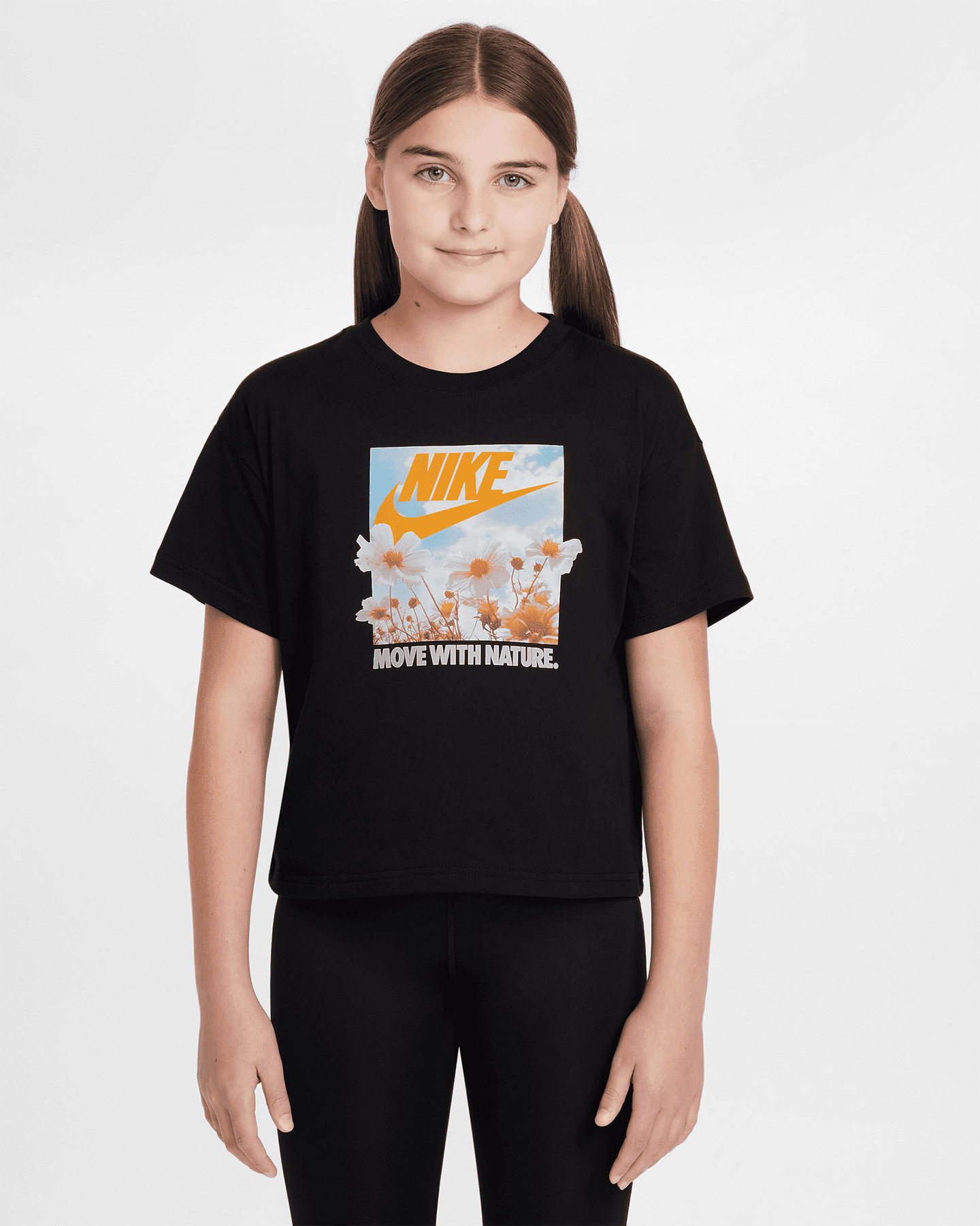T-shirt NIKE CROP SPRING PRINT JR - Nero - 0 | Cisalfa Sport