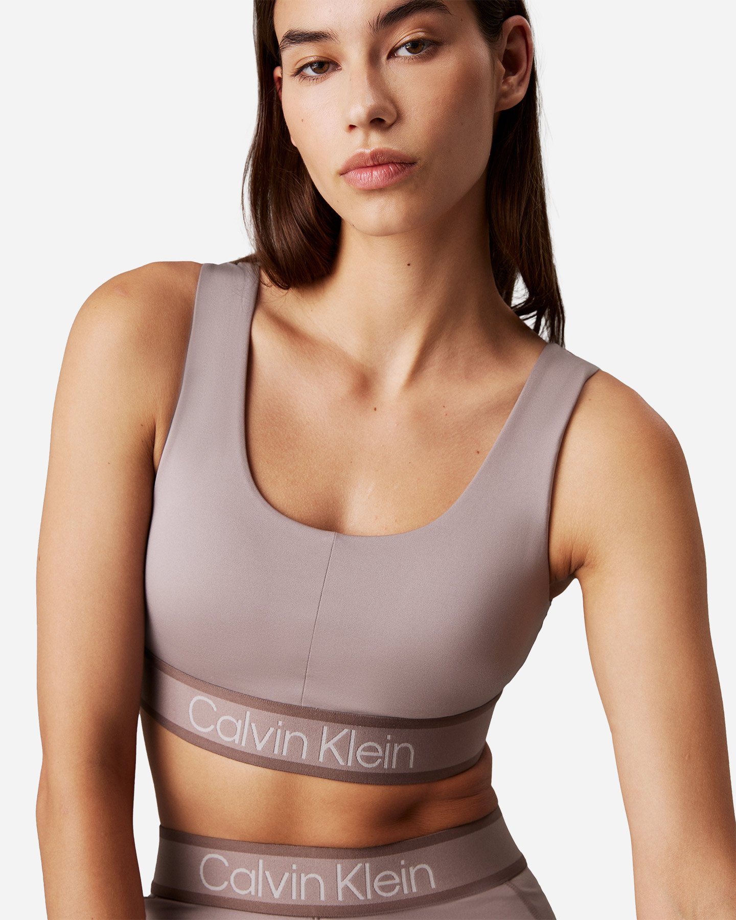 Reggiseno sportivo CALVIN KLEIN SPORT ELASTIC LOGO ICON W - Beige - 3 | Cisalfa Sport