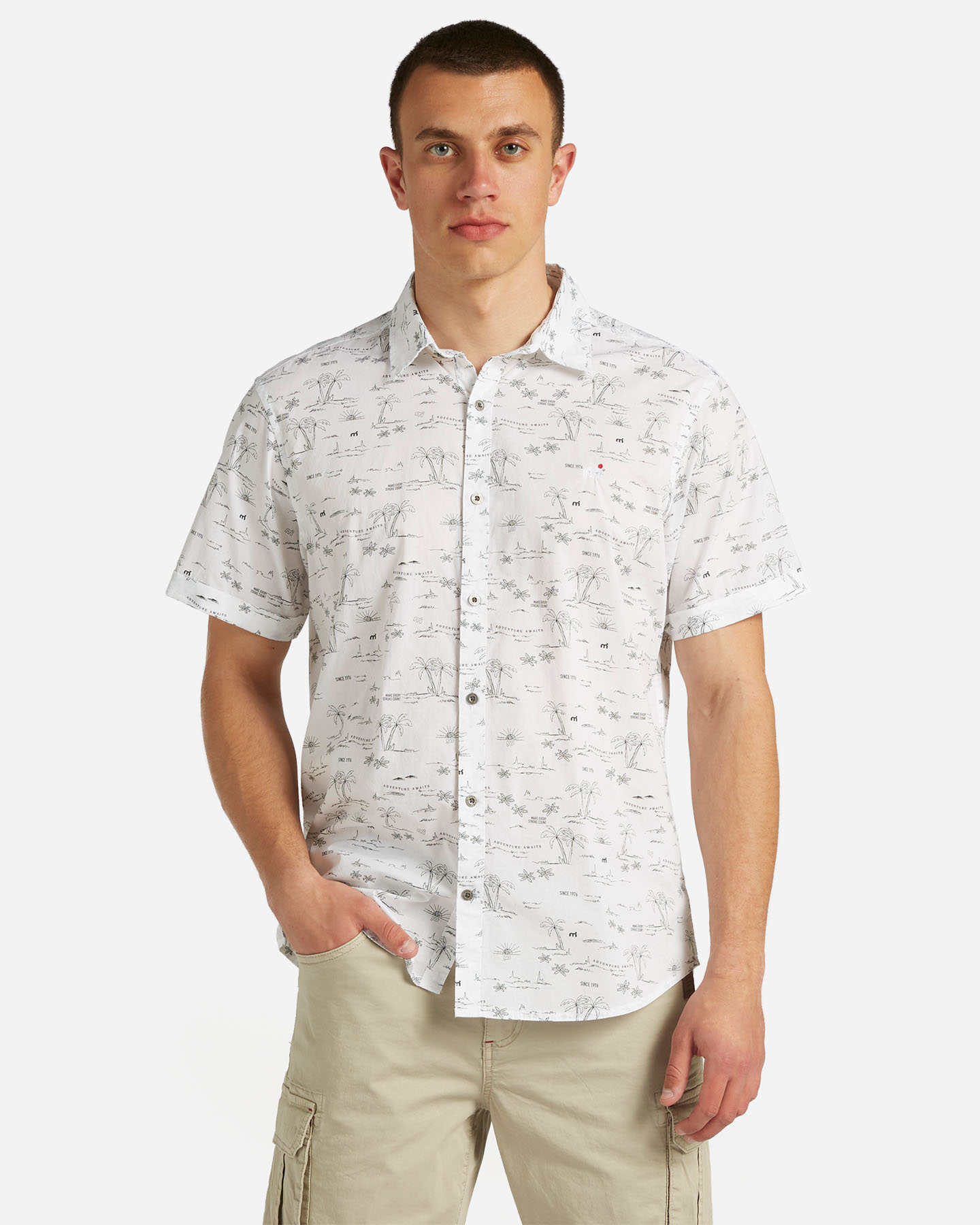 Camicia MISTRAL PRINTED HAWAII M - Bianco - 0 | Cisalfa Sport