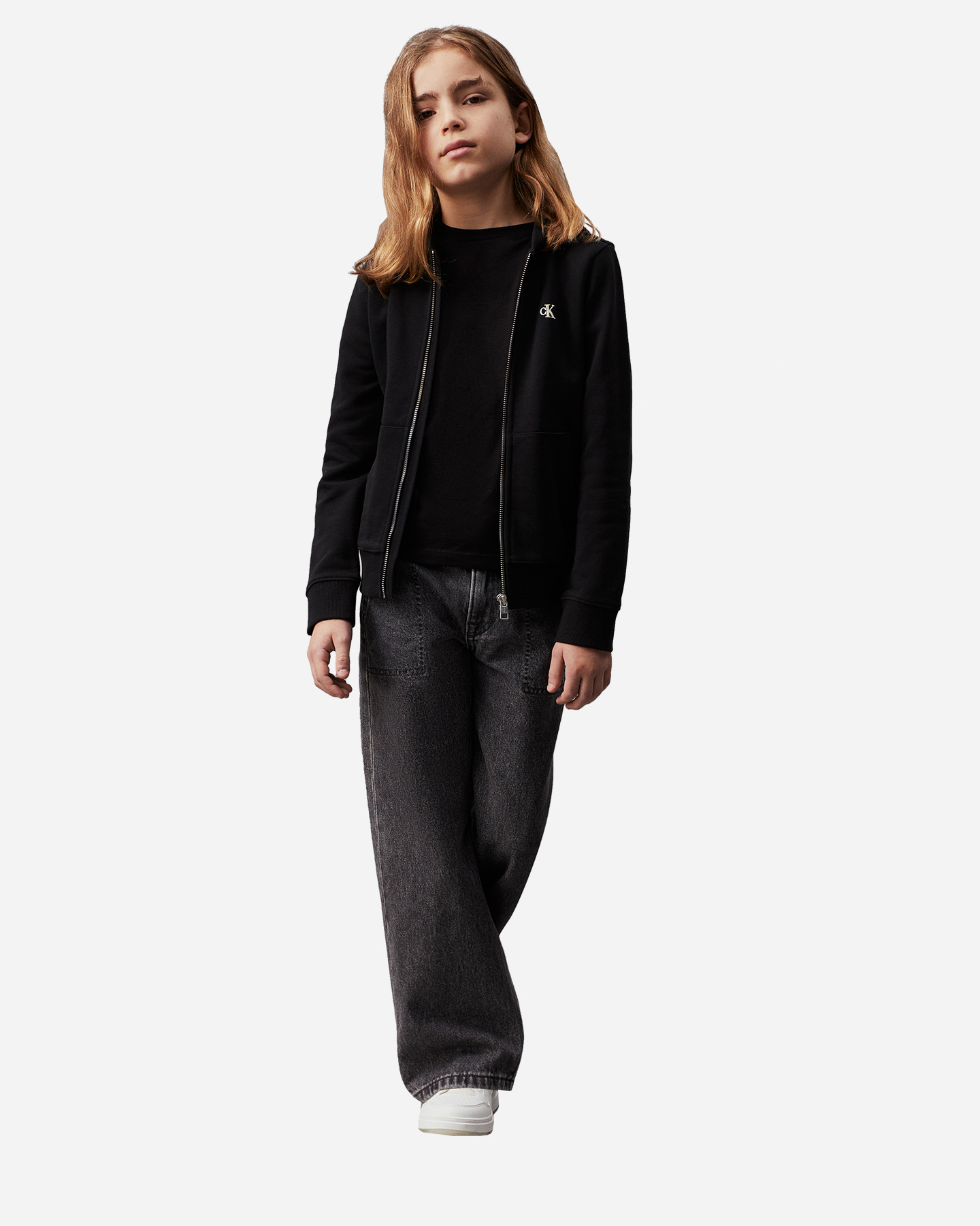 Felpa CALVIN KLEIN JEANS FLOCK JR - Nero - 3 | Cisalfa Sport