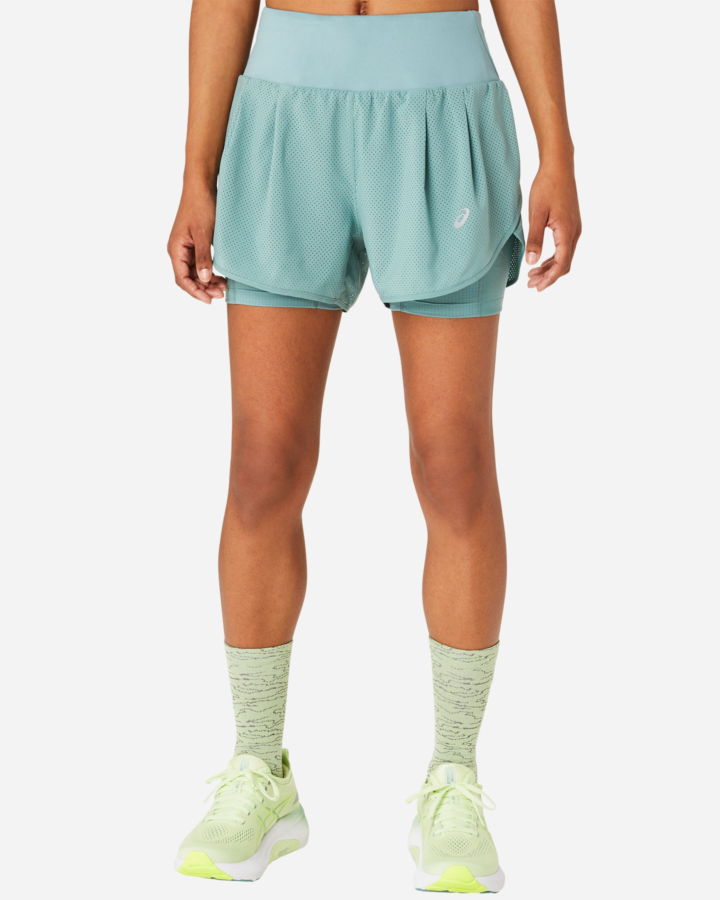 Short running ASICS ROAD 2-N-1 W - Verde - 0 | Cisalfa Sport