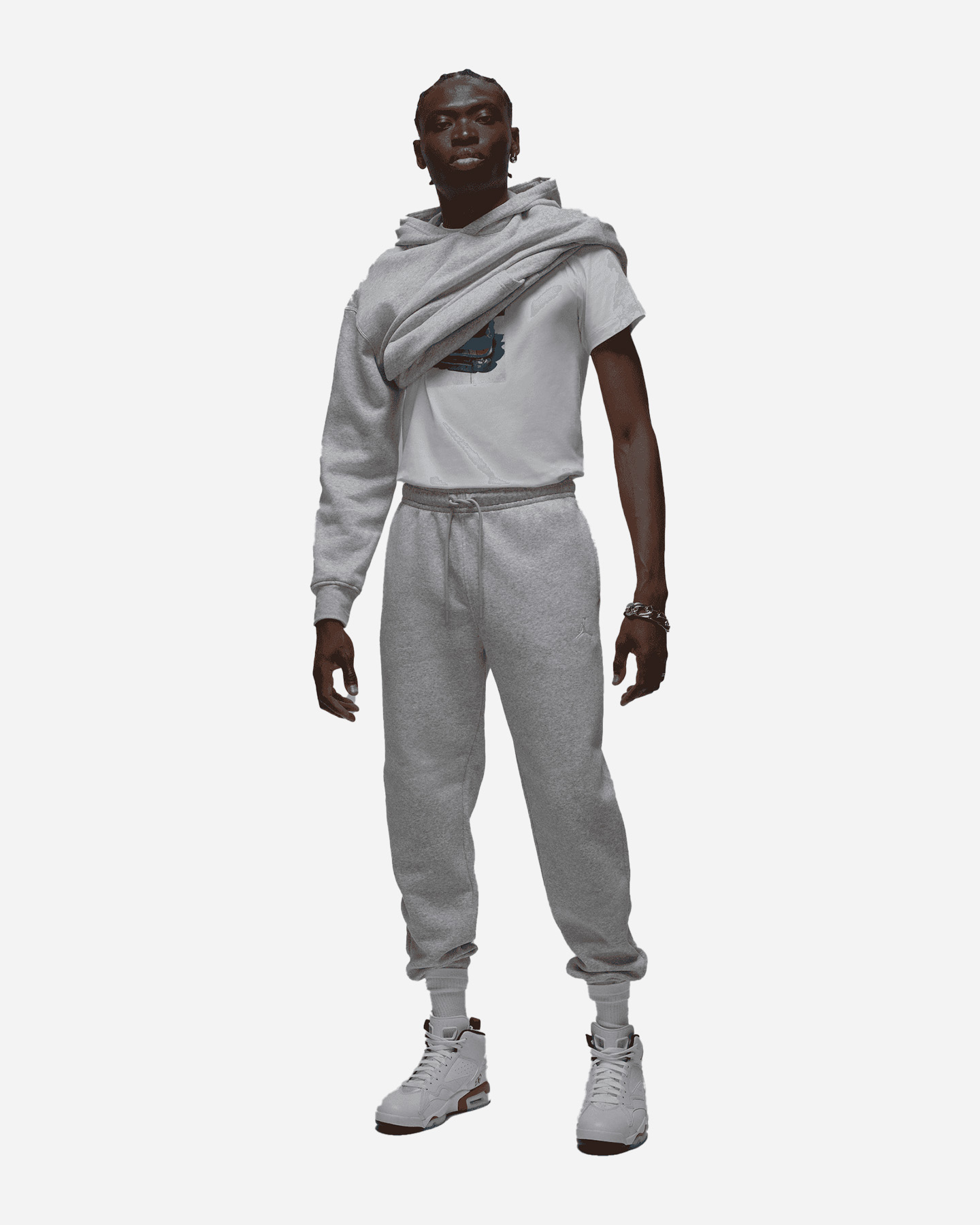 Pantalone NIKE FLC BROOKLYN JORDAN M - Grigio - 2 | Cisalfa Sport