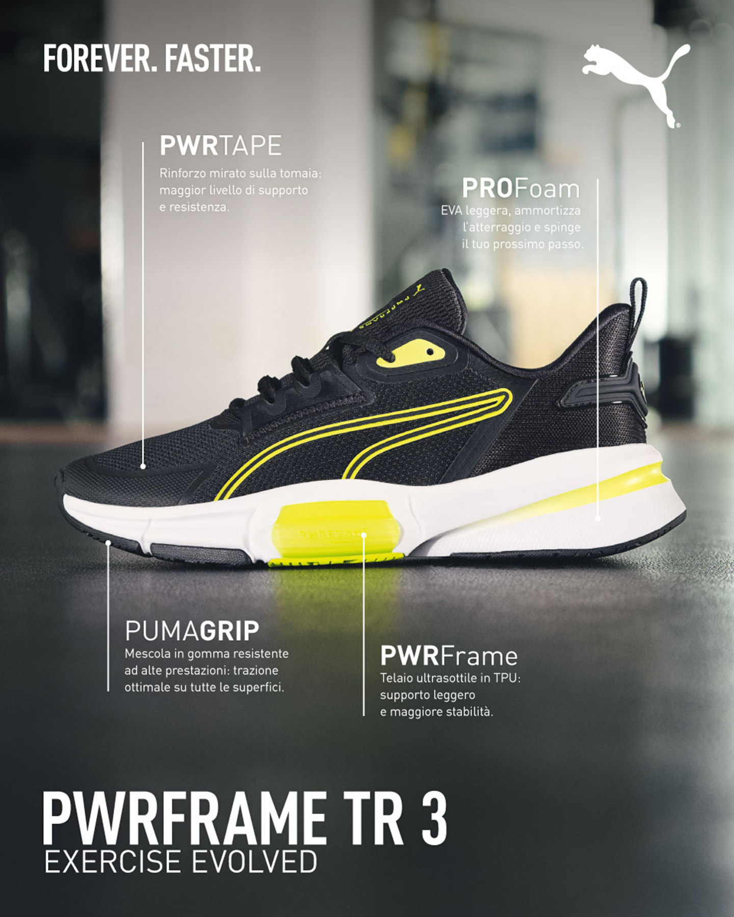 Scarpe training PUMA PWRFRAME TR3 W - Nero - 5 | Cisalfa Sport