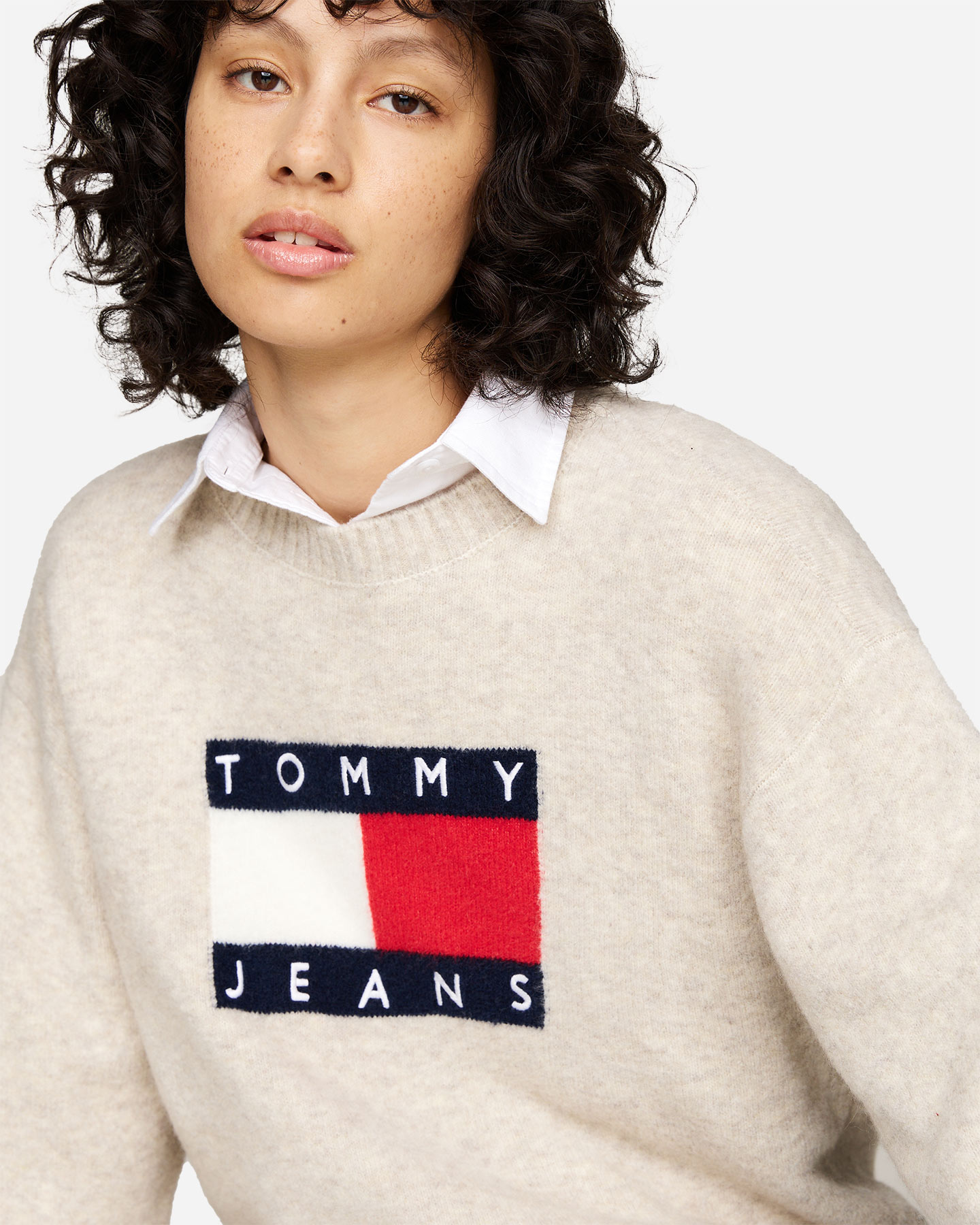 Maglione TOMMY HILFIGER FLAG W - Beige - 4 | Cisalfa Sport