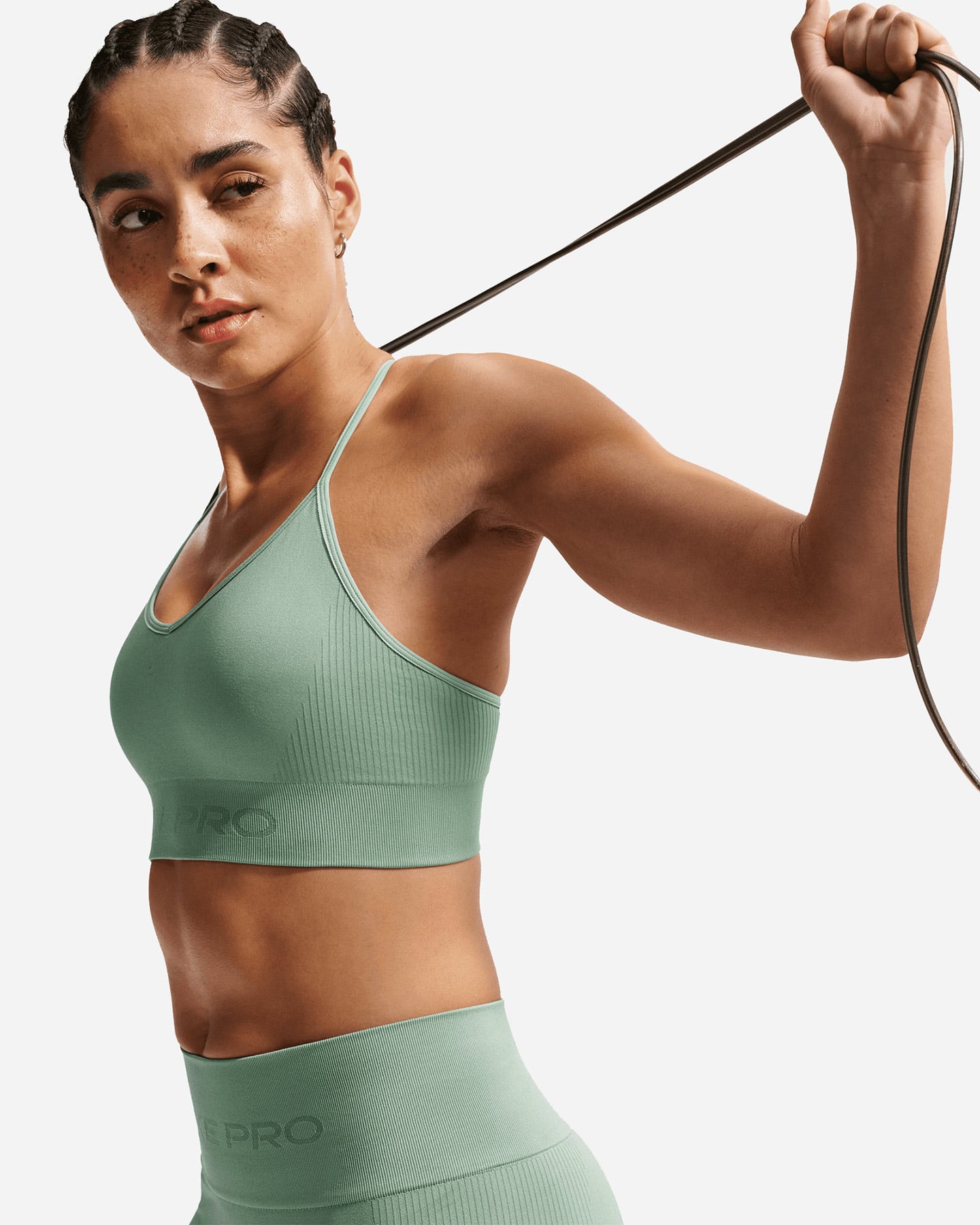 Bra training NIKE SEAMLESS LS PRO W - Verde - 4 | Cisalfa Sport