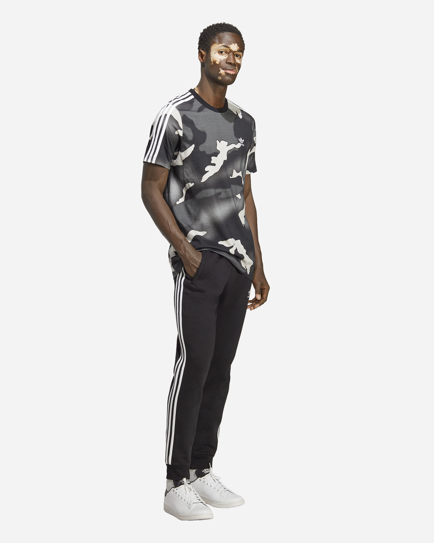 T-shirt ADIDAS CAMOU 3STRIPES M - Nero - 5 | Cisalfa Sport