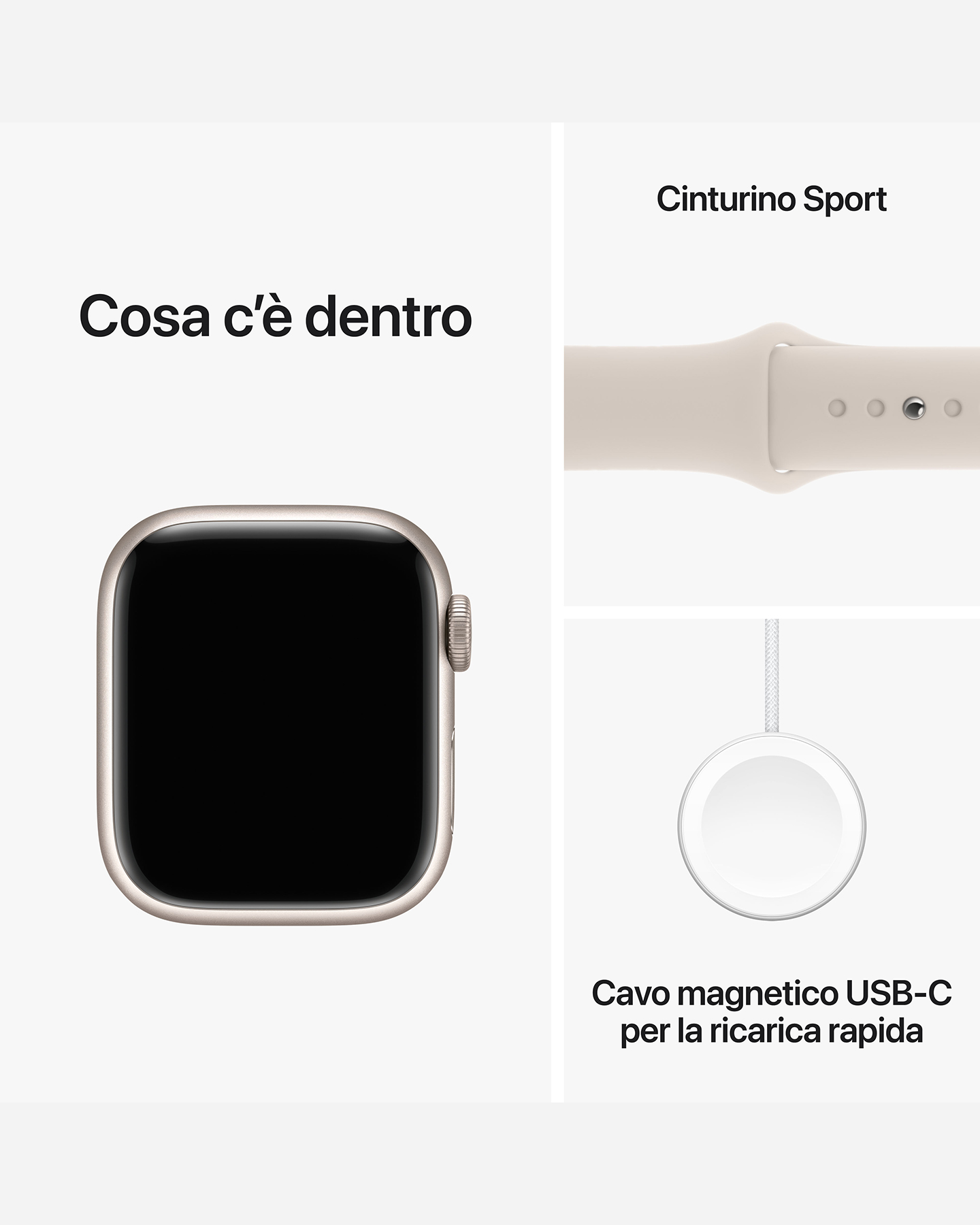 Orologio multifunzione APPLE APPLE WATCH SERIES 9 GPS 41MM STARLIGHT ALUMINIUM  - Color mix - 5 | Cisalfa Sport