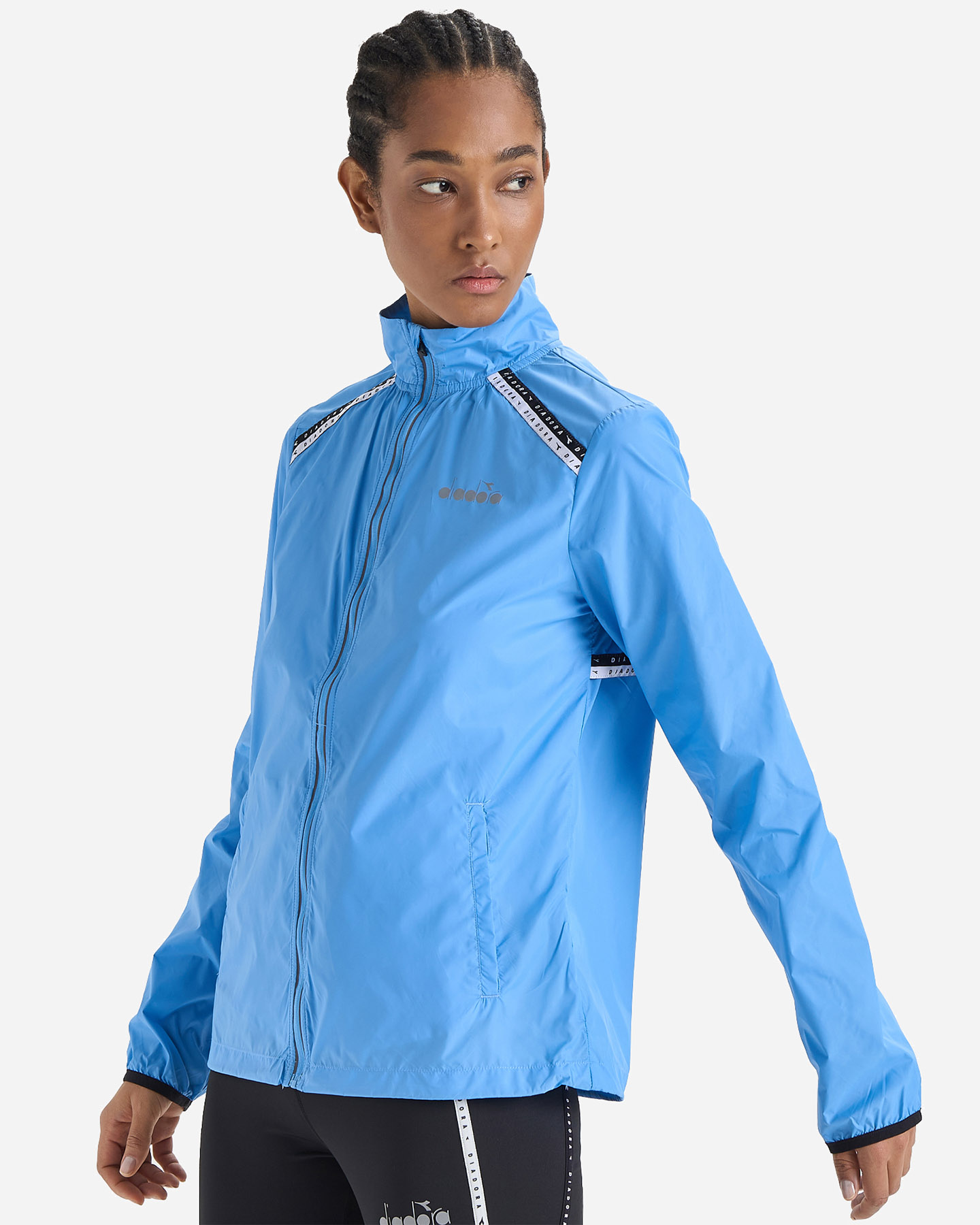 Giacca running DIADORA PACKABLE WIND W - Azzurro - 2 | Cisalfa Sport