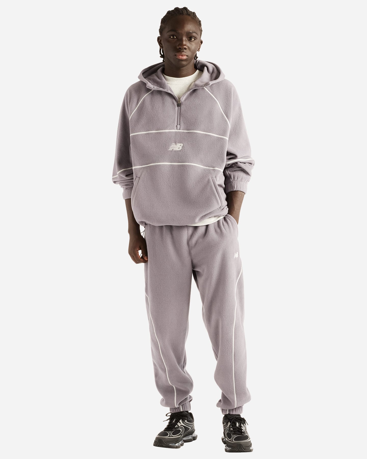 Felpa NEW BALANCE POLAR FLEECE H-ZIP M - Grigio - 2 | Cisalfa Sport