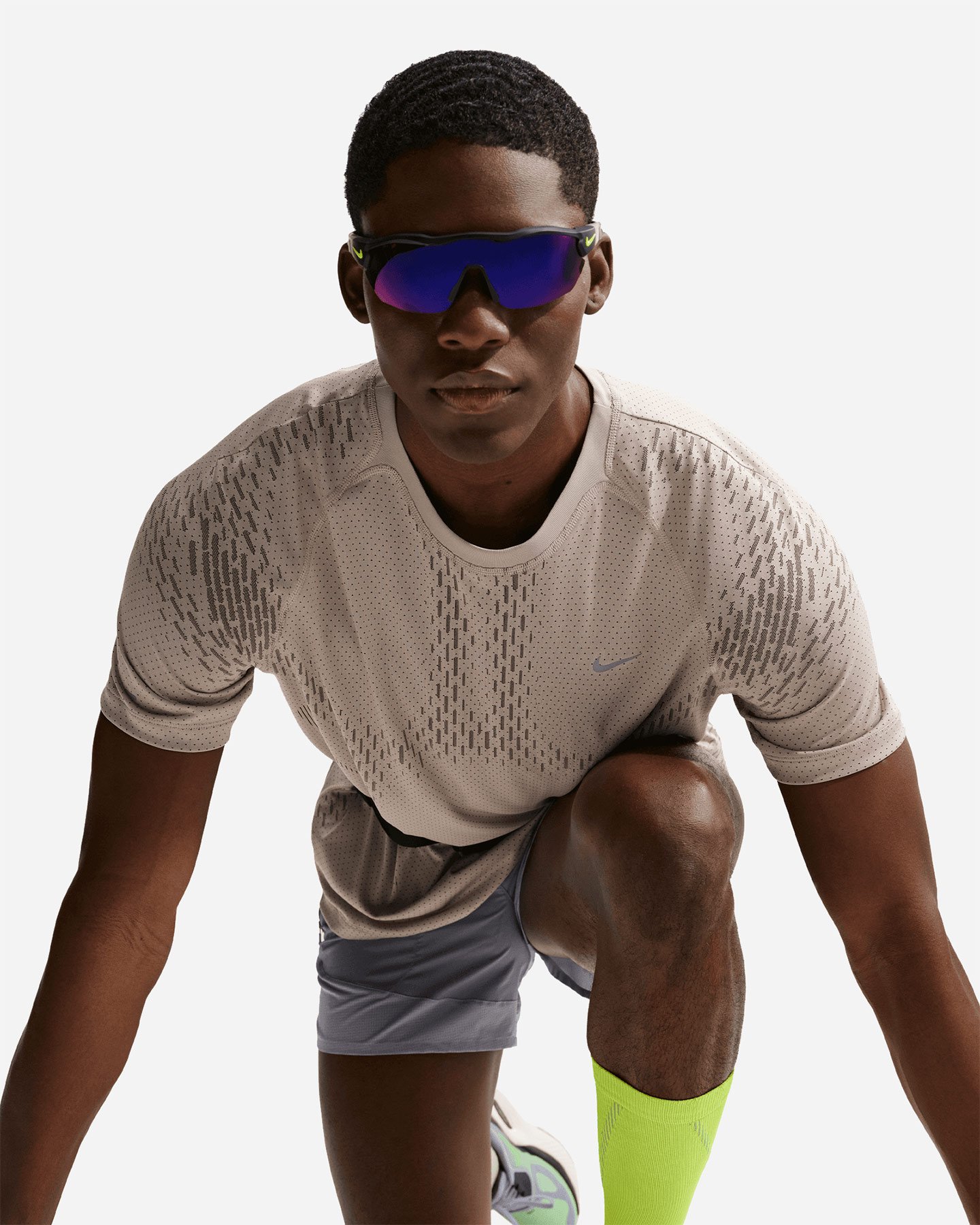 T-shirt running NIKE STRIDE M - Grigio - 5 | Cisalfa Sport