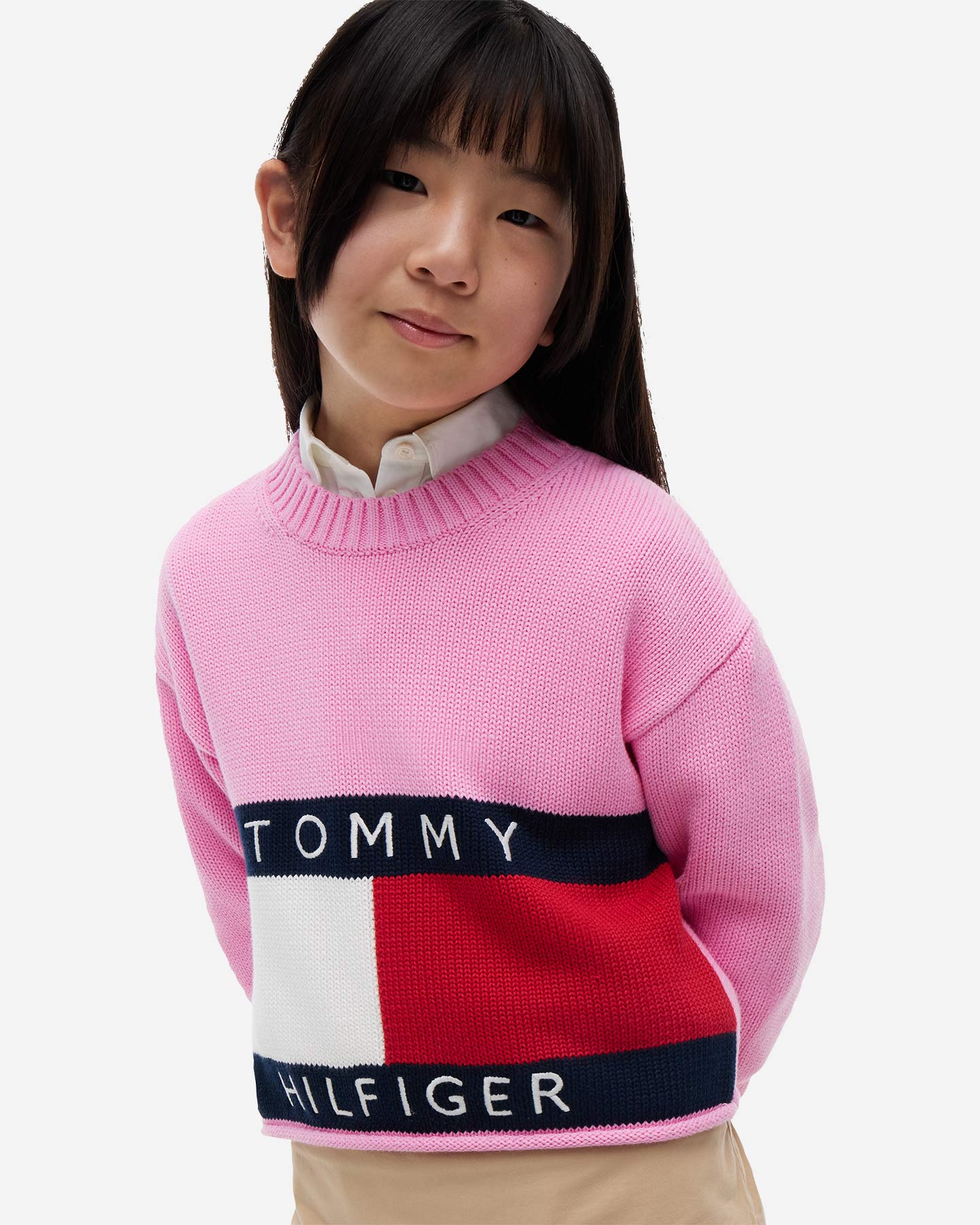 Maglione TOMMY HILFIGER HERITAGE FLAG JR - Rosa - 4 | Cisalfa Sport