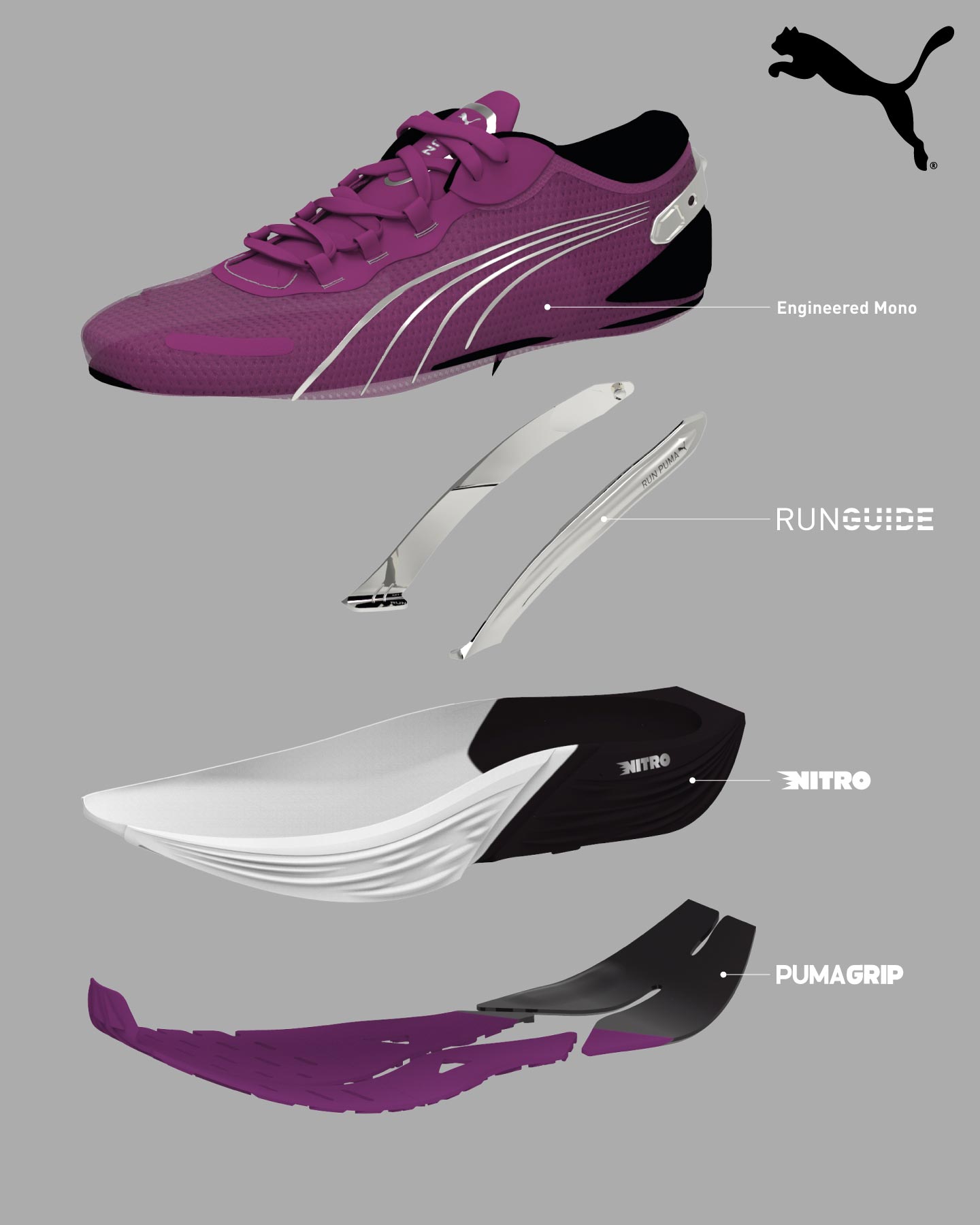 Scarpe running PUMA RUN XX NITRO W - Viola - 7 | Cisalfa Sport