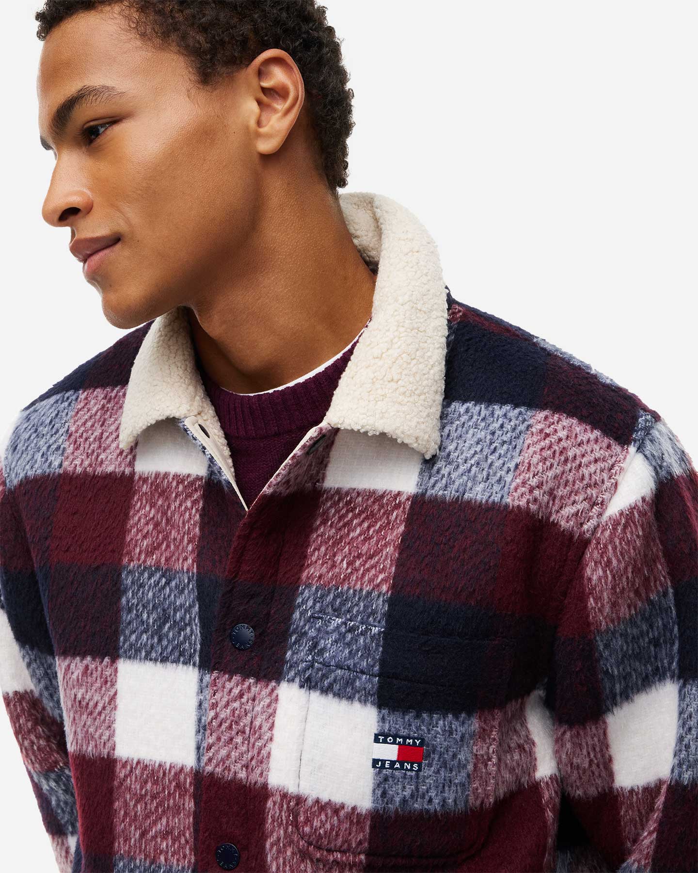 Giubbotto TOMMY HILFIGER TRUCKER SHERPA CHECK M - Blu - 4 | Cisalfa Sport