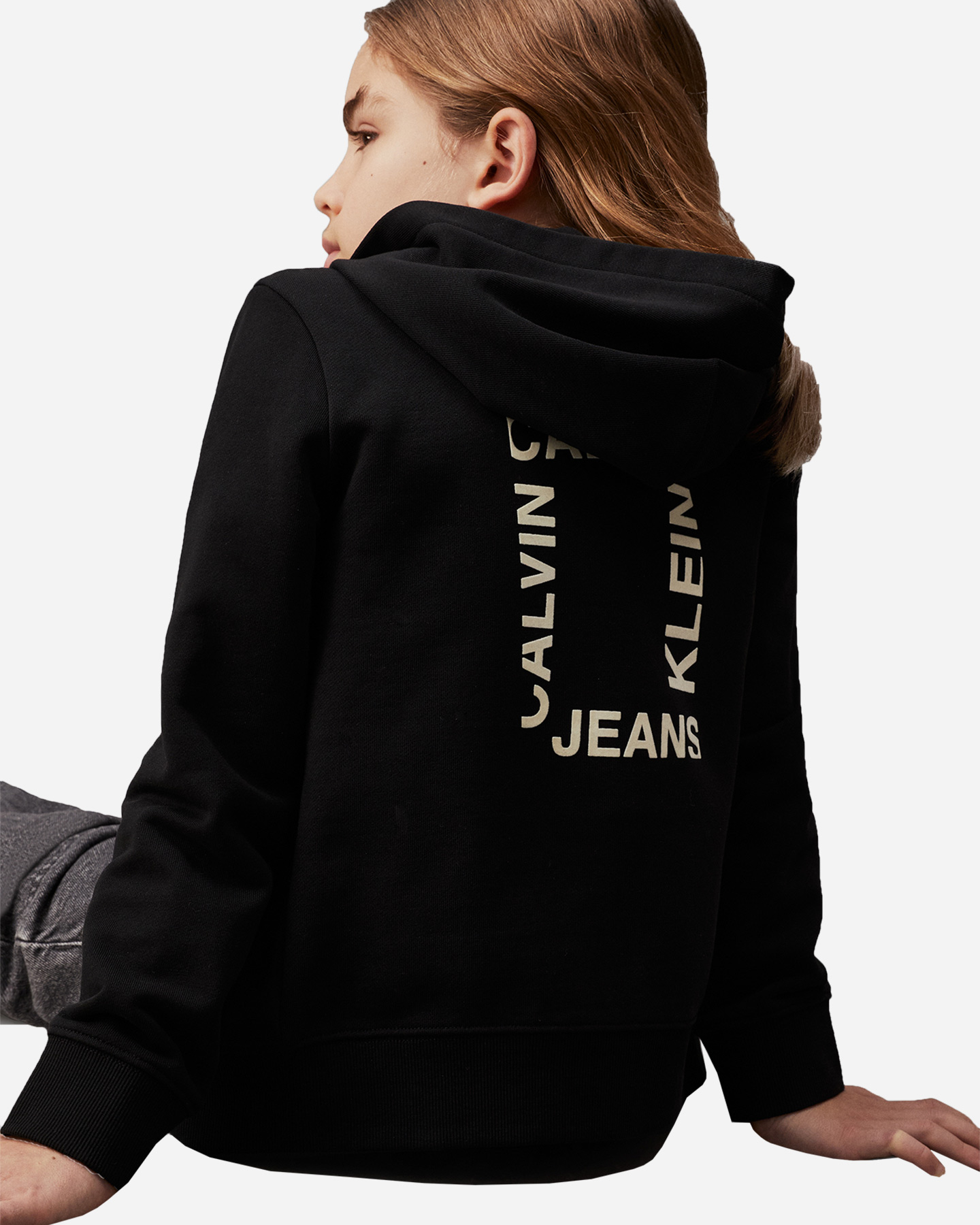 Felpa CALVIN KLEIN JEANS FLOCK JR - Nero - 2 | Cisalfa Sport