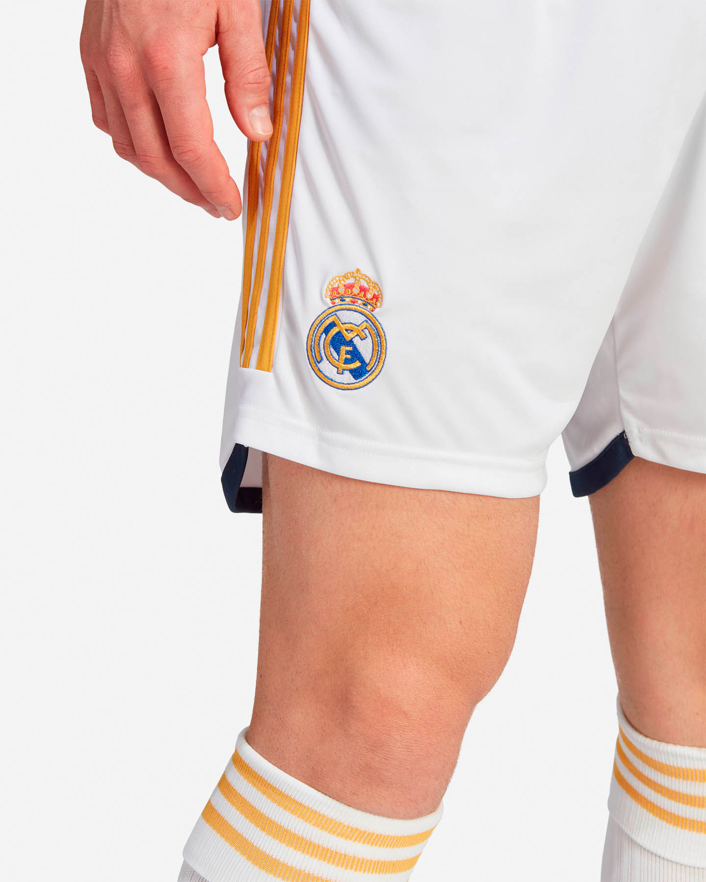 Pantaloncini calcio ufficiali ADIDAS REAL MADRID HOME 23-24 M - Bianco - 4 | Cisalfa Sport