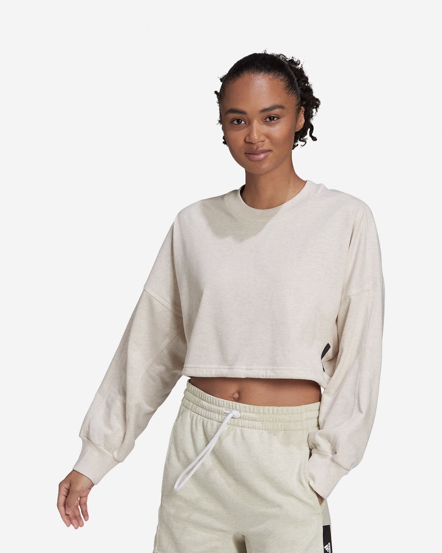 Felpa ADIDAS ROUND CROP W - Bianco - 1 | Cisalfa Sport