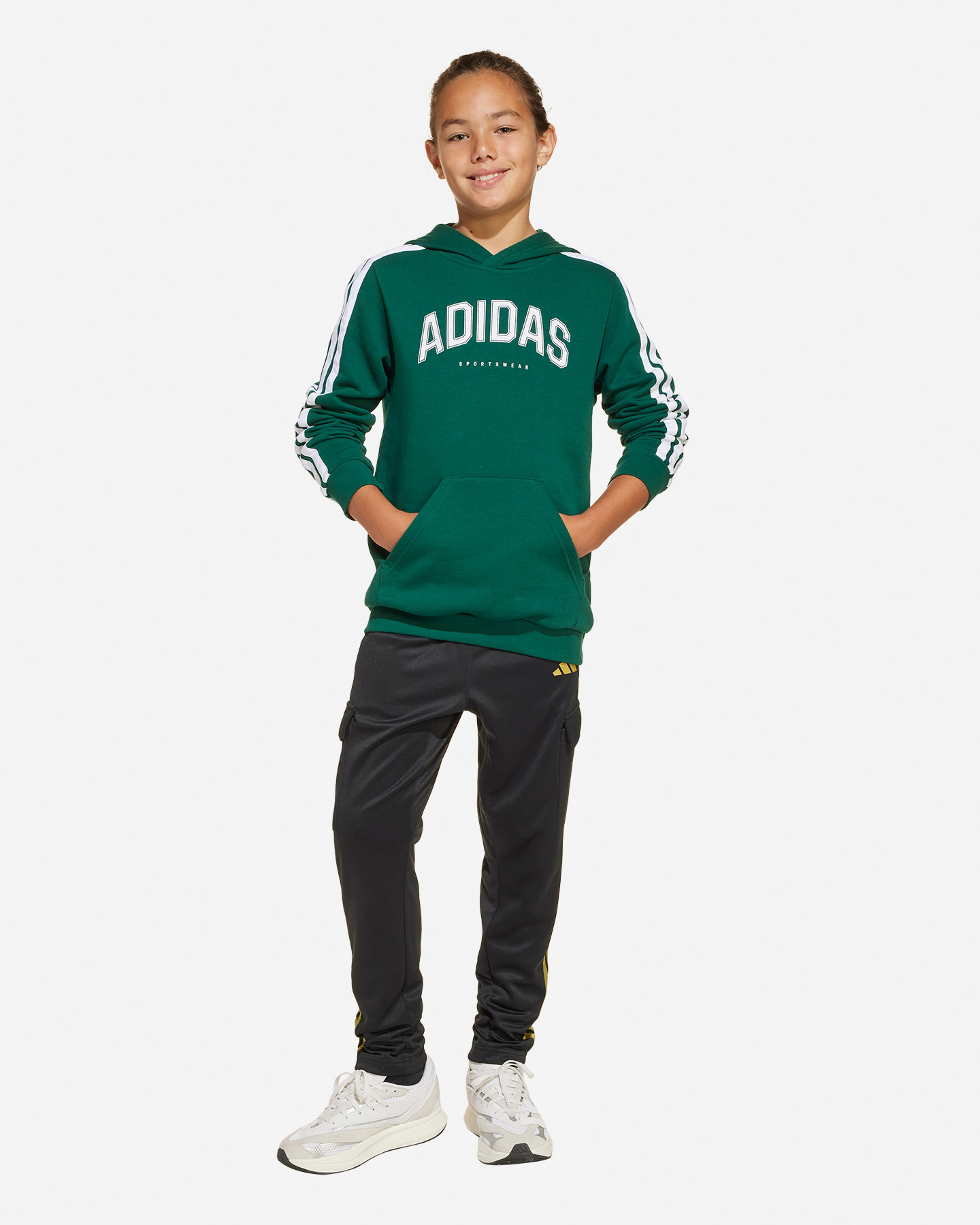Felpa ADIDAS 3STRIPES JR - Verde - 5 | Cisalfa Sport