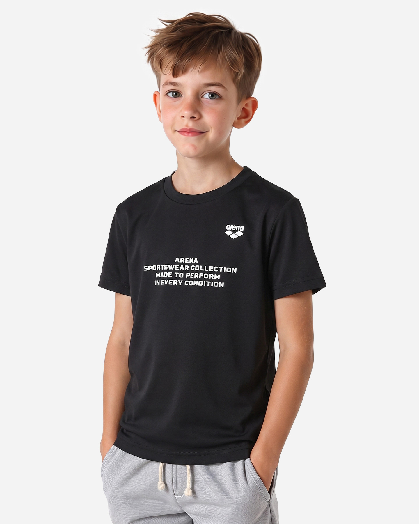 T-shirt ARENA ATHLETIC ESSENTIAL JR - Nero - 2 | Cisalfa Sport