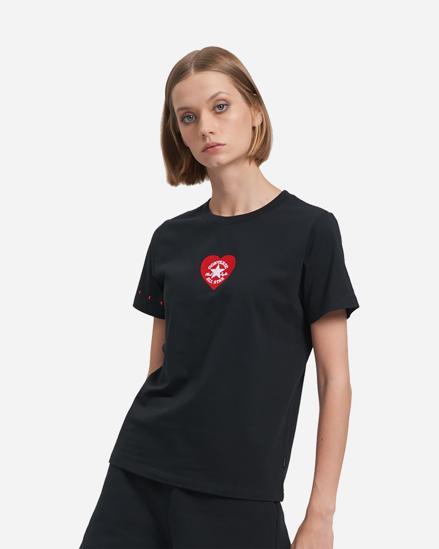 T-shirt CONVERSE REGULAR HEART LOVE W - Nero - 0 | Cisalfa Sport