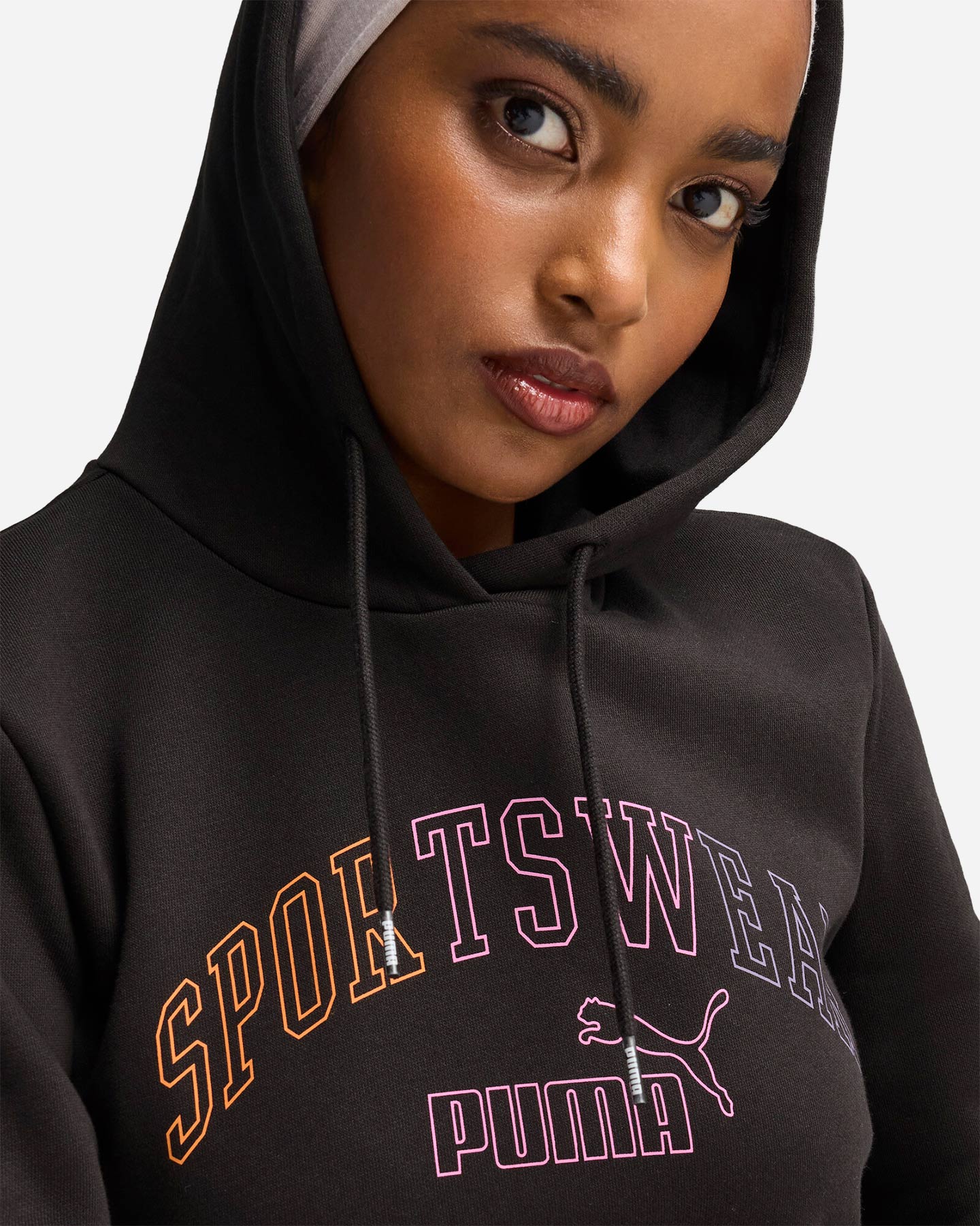 Felpa PUMA ESSENTIALS LOGO W - Nero - 3 | Cisalfa Sport