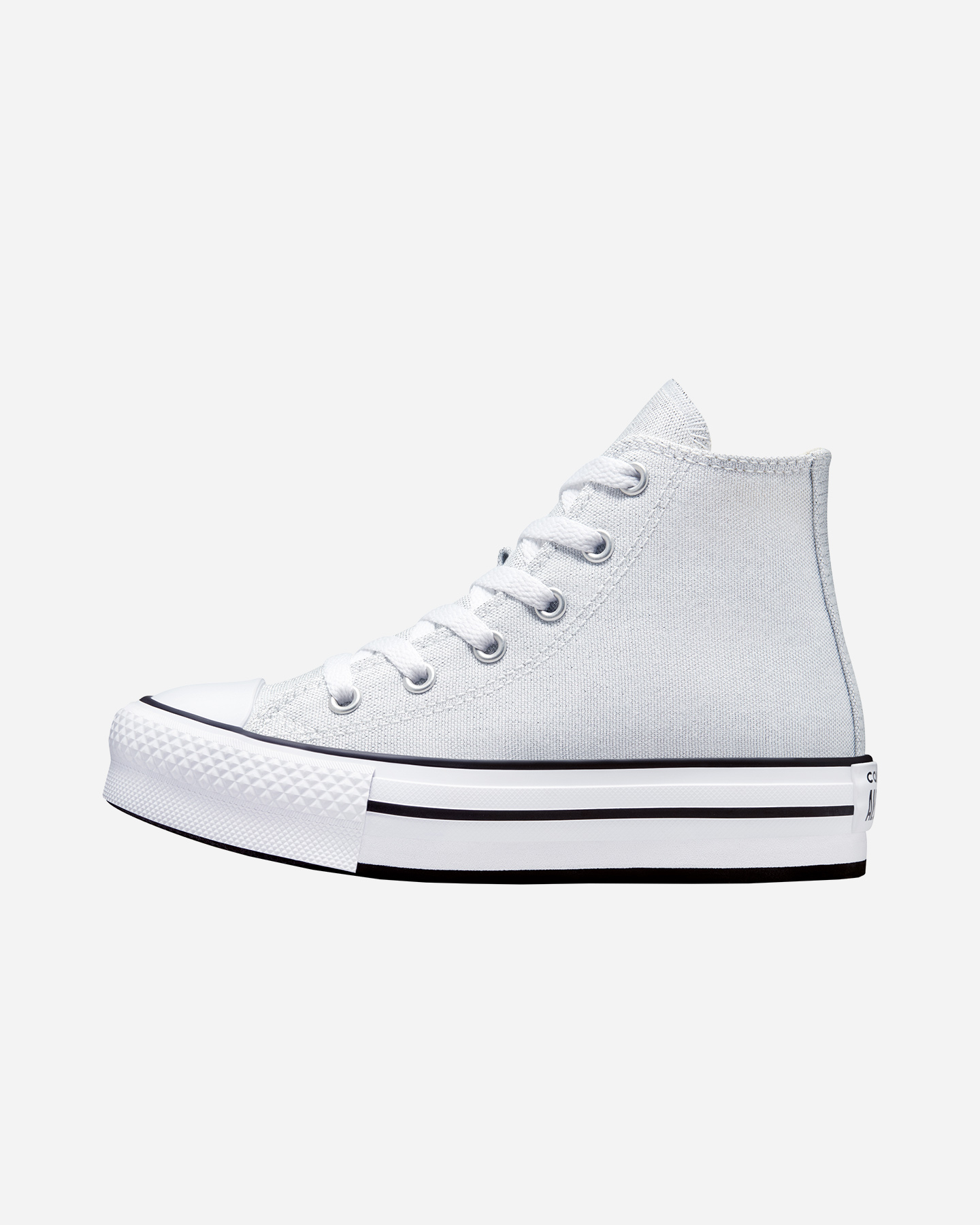Scarpe sneakers CONVERSE CHUCK TAYLOR ALL STAR HIGH EVA LIFT GLITTER PLATFORM JR - Bianco - 5 | Cisalfa Sport