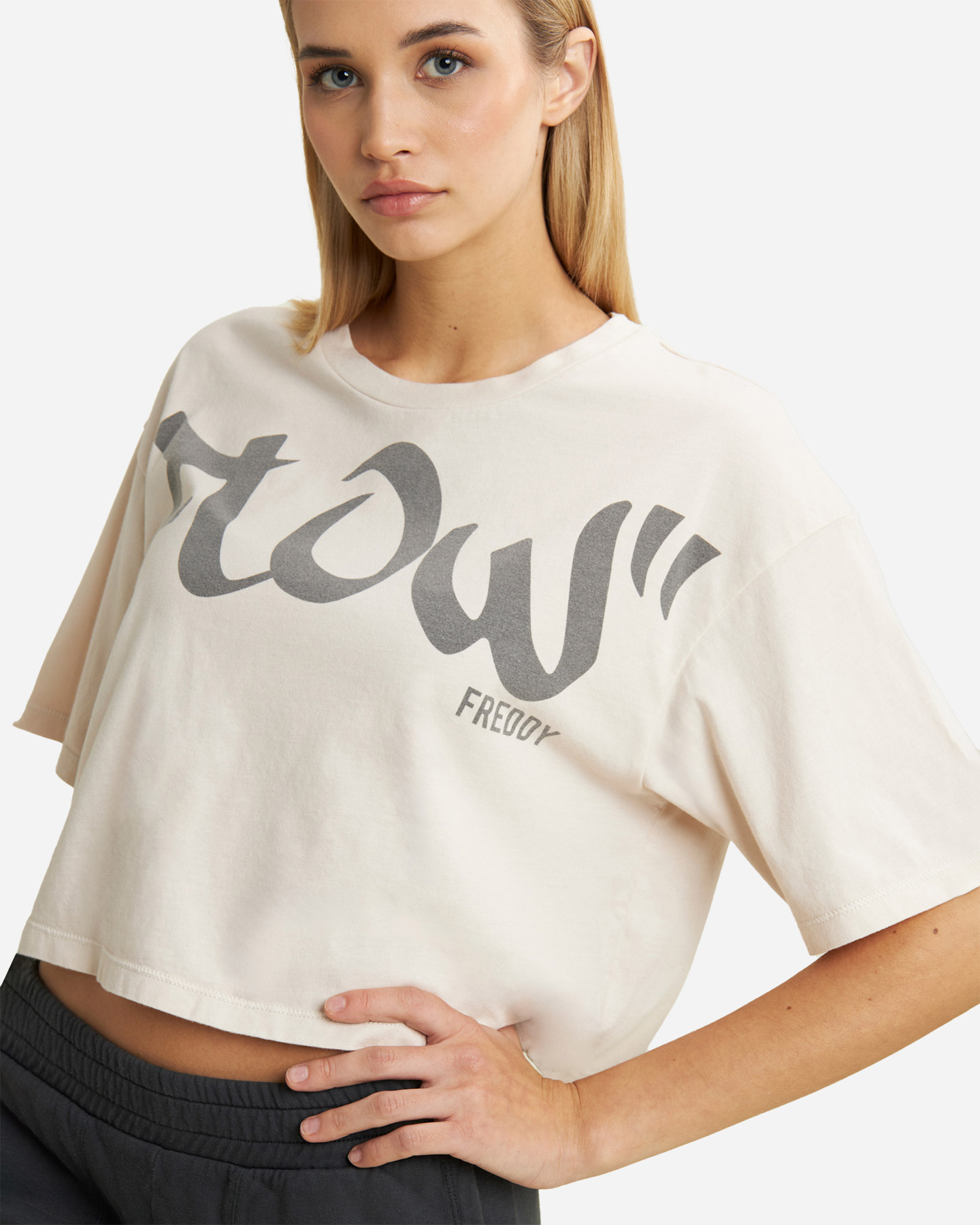 T-shirt FREDDY CROP BIG LOGO W - Bianco - 3 | Cisalfa Sport