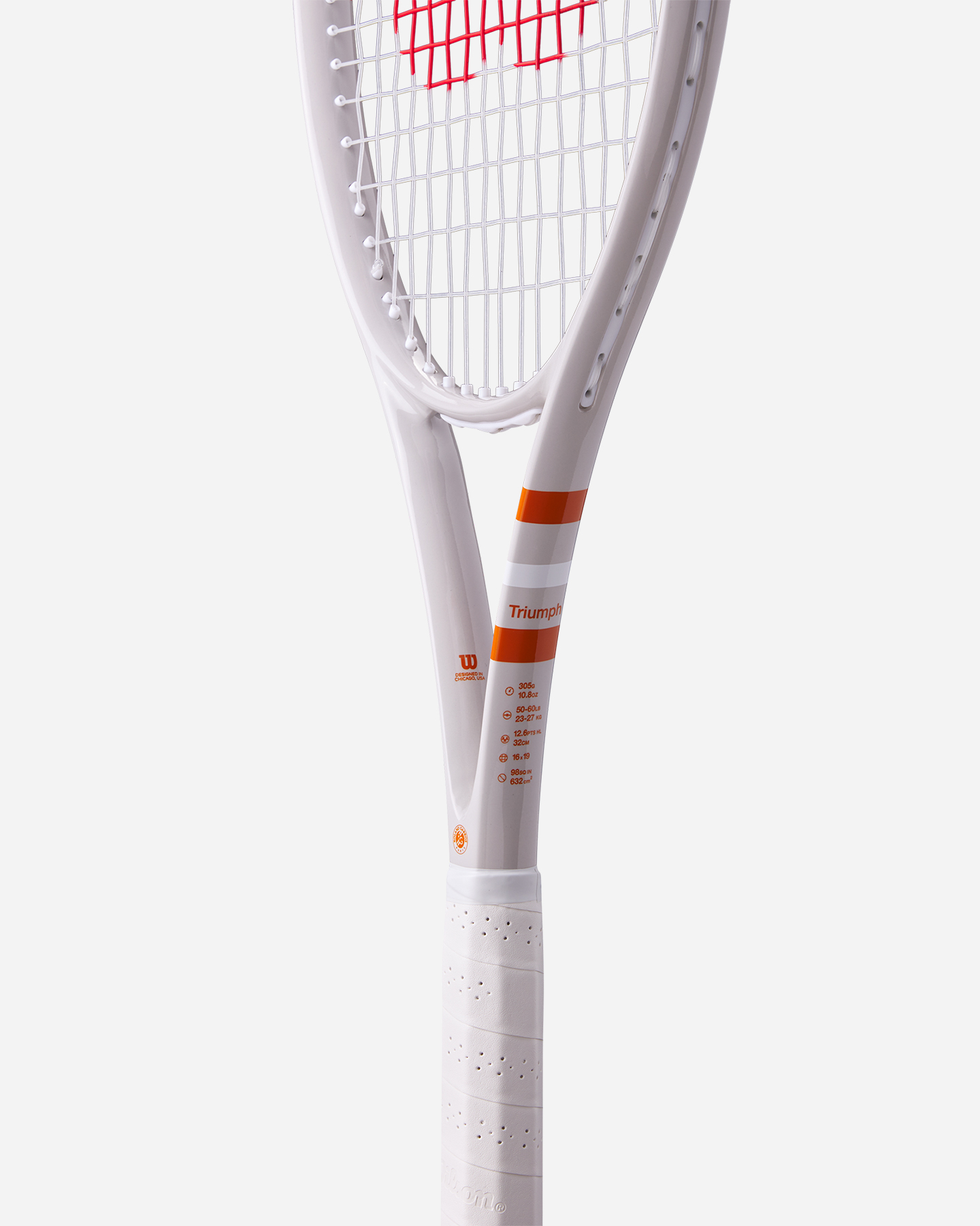 Racchetta tennis WILSON ROLAND GARROS TRIUMPH TNS RKT  - Bianco - 3 | Cisalfa Sport