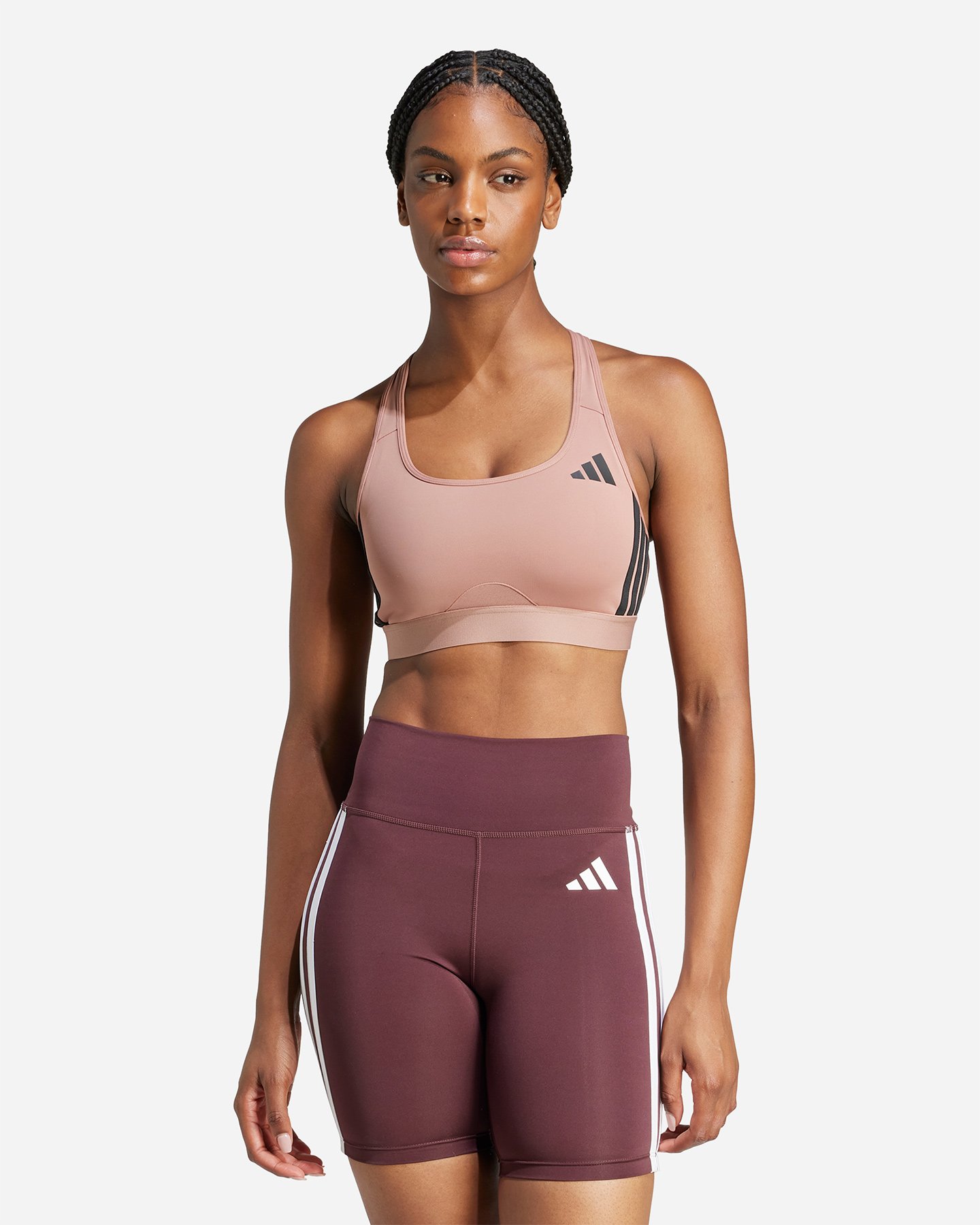 Bra training ADIDAS PWR 3STRIPES W - Marrone - 2 | Cisalfa Sport